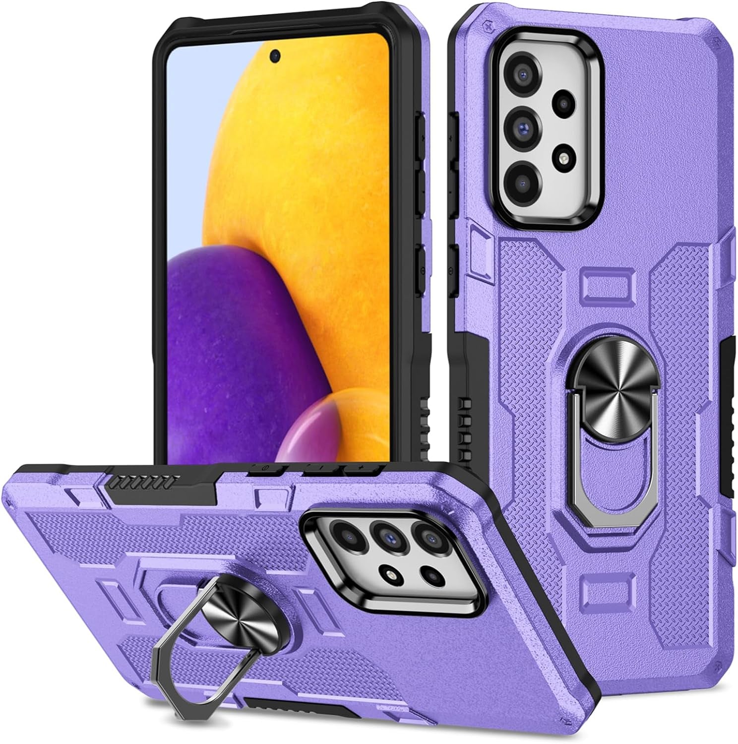 MGSBCXN Armor Case for Samsung Galaxy Note20 Ultra 5G, Military Grade Shockproof Samsung Galaxy Note 20 Ultra Case, Heavy Duty Protection Samsung Note 20 Ultra 5G Case with Ring Kickstand, Purple  MGSBCXN Purple A53 5G 