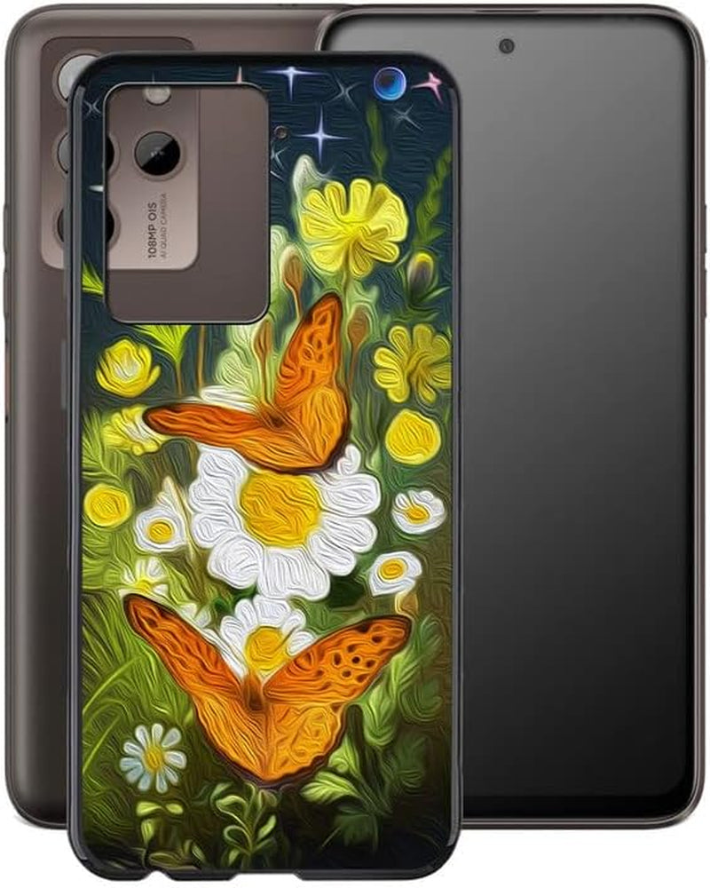 WIMSPEED Case for HTC U23 Pro (6.7"), Black Soft TPU Bumper Phone Case, Slim Shockproof Silicone Military Grade Drop Protective Shell for HTC U23 Pro - Camellia  WIMSPEED Xt22  