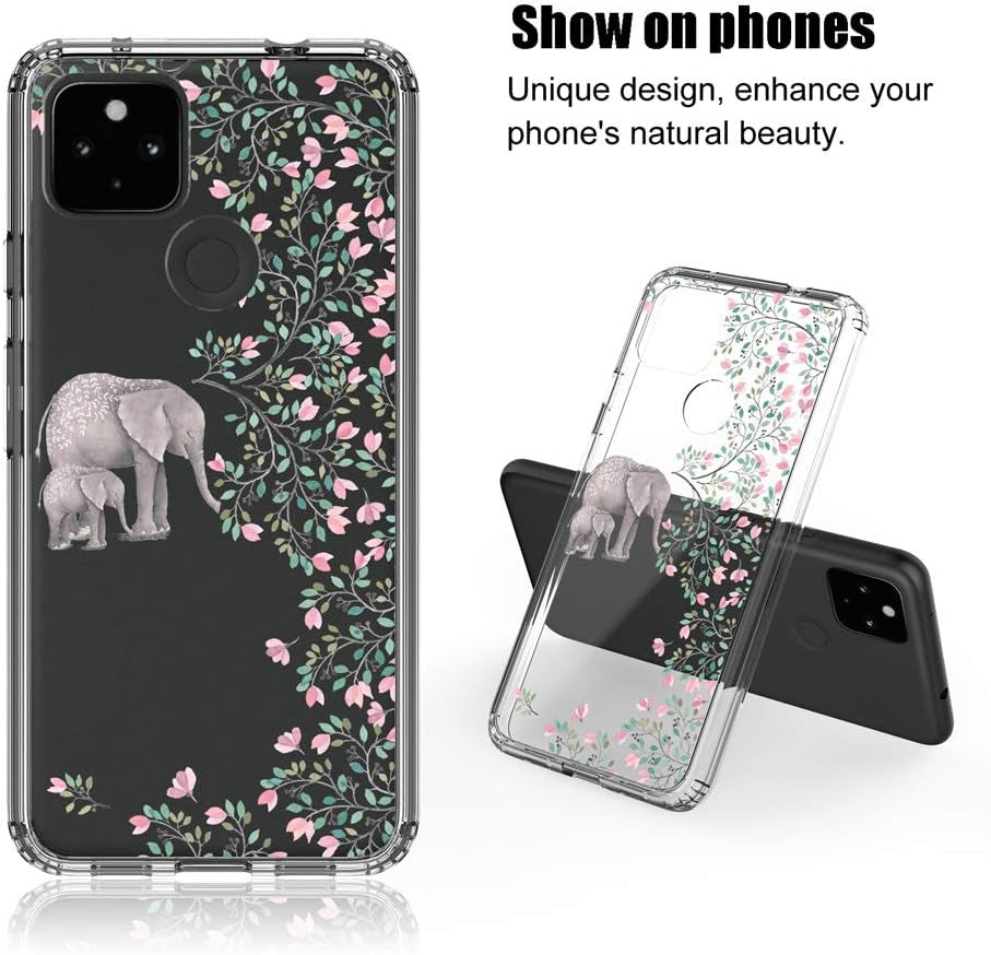 SYONER Clear Phone Case Cover for Google Pixel 4A 5G (6.2", 2020) [Not for Pixel 4A 4G Version] [Elephant]  SYONER   
