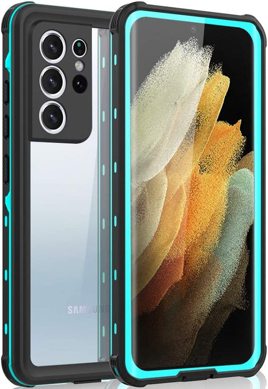 Samsung Galaxy S21 Ultra Phone Case Waterproof with Screen Protector, Full Body Protection Heavy Duty Shockproof Drop Proof Anti-Scratched Rugged Cases Cover for Galaxy S21 Ultra 6.8" (Teal)  Ezanmull   