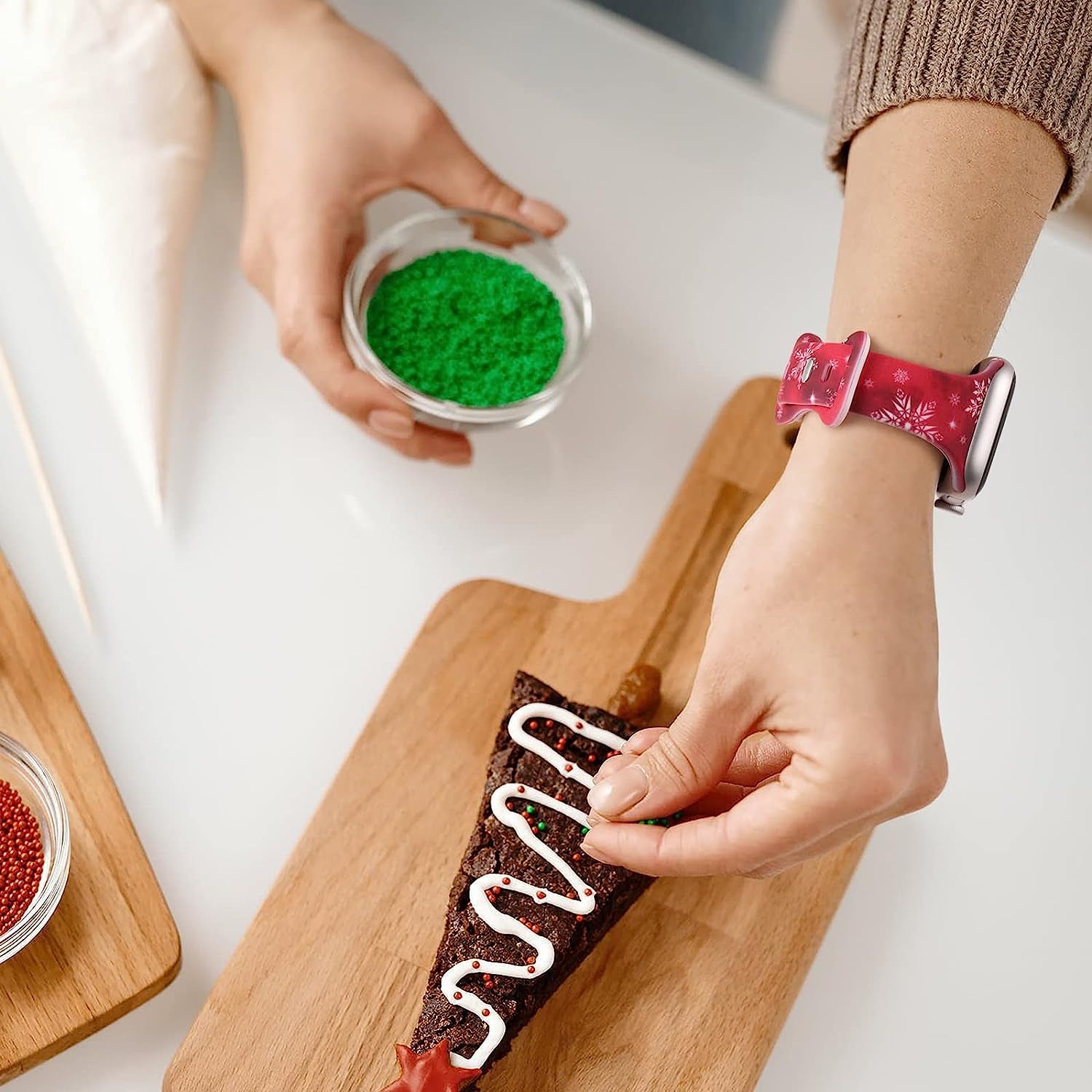 Witzon Thin Bands Compatible with Apple Watch Band 40Mm 38Mm 41Mm for Women, Fadeless Floral Cute Printed Slim Silicone Sport Replacement Wristbands for Iwatch SE Series 7 6 5 4 3 2 1 Smart Watch  Witzon   