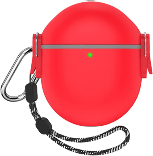 [Upgrade Secure Lock] Case Compatible for Google Pixel Buds Pro 2022, Shock-Absorbing Protective Armor Cover for New Pixel Buds Pro Earbuds Accessories, TPU Hard Shell with Carabiner & Lanyard(Red)  VAEKNVG   