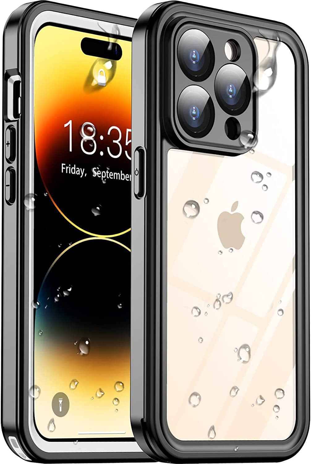 Temdan [Real 360 for Iphone 14 Case Waterproof, Built-In 9H Tempered Glass Camera Lens & Screen Protection [14FT Military Dropproof][Full-Body Shockproof][Dustproof][Ip68 Underwater] Phone Case Green  Temdan White/Clear iPhone 14 Pro 