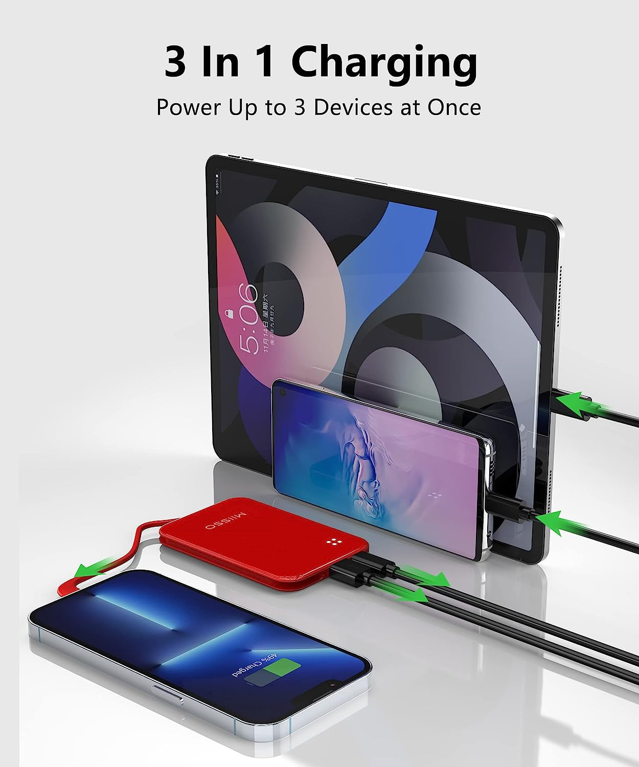 REDISONA Small Portable Charger 4500Mah Power Bank with Built-In Cable, Mini External Battery Pack Compatible with Iphone 14/14 Pro/14 Plus/14 Pro Max/13/12/11/X/8/7/6 Airpods, Red  Shenzhen Weilaishenniao Technology Co., Ltd.   