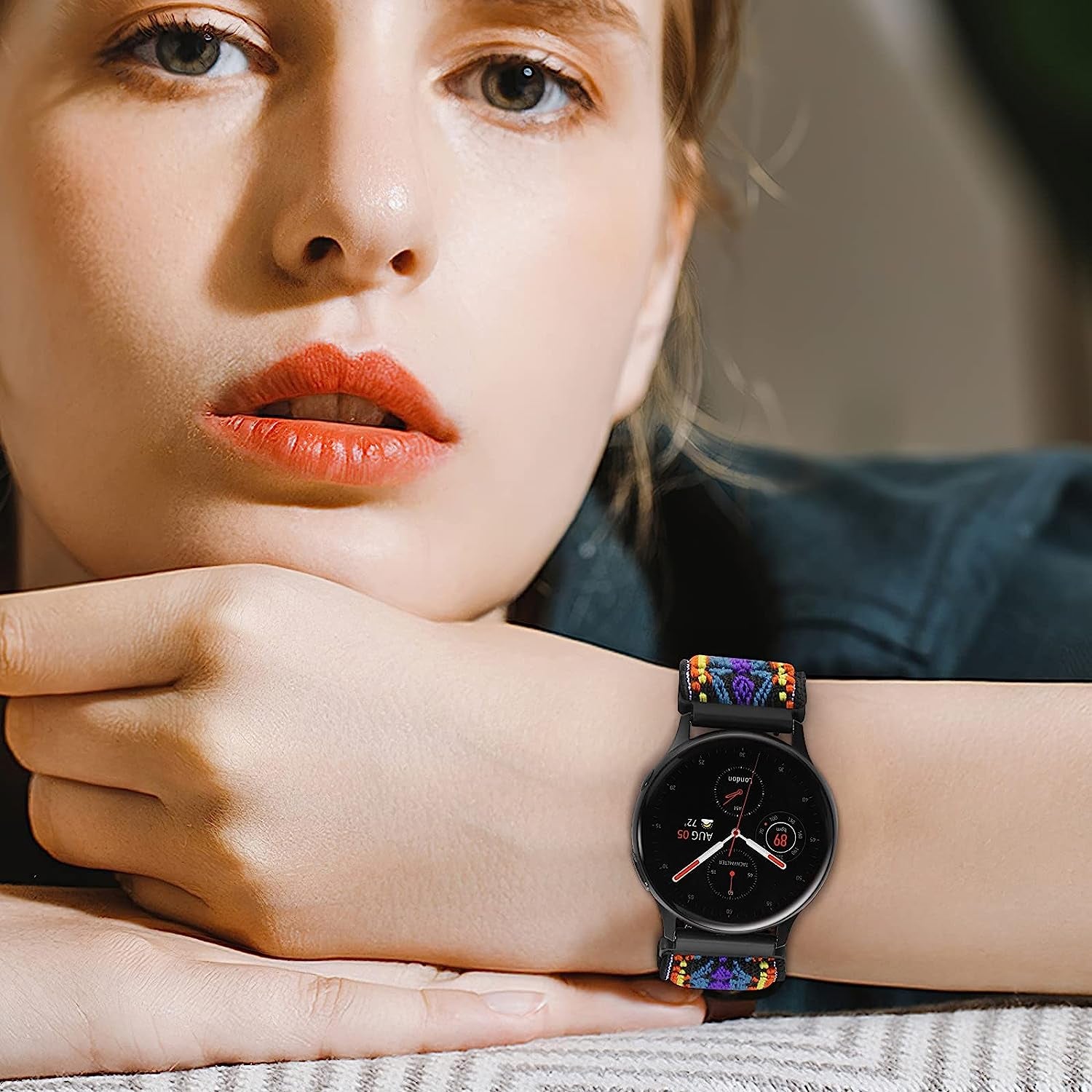 5 Pack Stretchy Nylon Watch Bands Compatible with Samsung Galaxy Watch Active 2 Bands 40Mm 44Mm/Active 40Mm/Galaxy Watch 3 41Mm/Galaxy Watch 42Mm/Gear S2/Galaxy Watch 4 Fabric 20Mm Wristband  MEULOT   