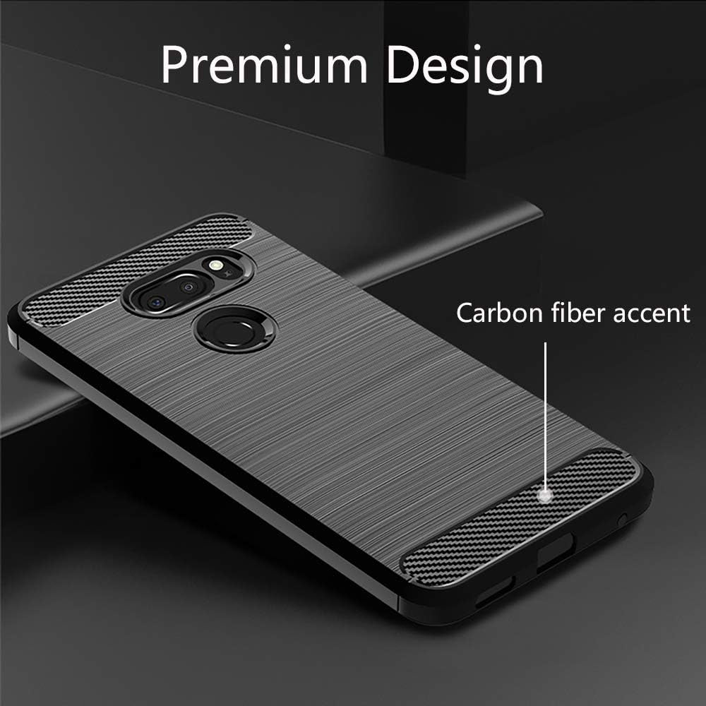 DOGN for LG V35 Case Slim Thin Silicone,Lg V30 / LG V30 Plus/Lg V30S Thinq/Lg V30S / LG V35 Thinq Case, Anti-Scratches TPU Gel Slim Fit Soft Skin Protective Cases (Brushed Black)  DOGN   