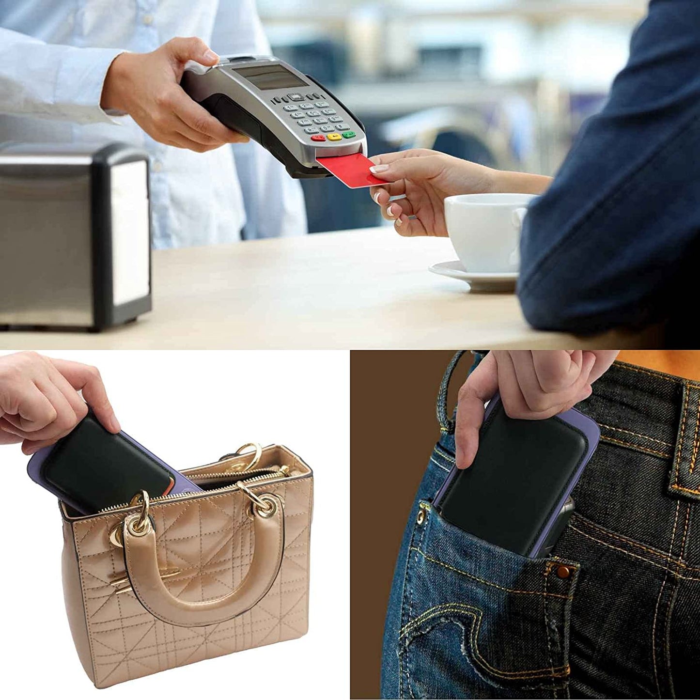 Meroqeel Magnetic Card Wallet Holder with Ring for Magsafe Iphone 14/13 / 12 Mini plus and Pro Max Series, Leather Mag Safe Cell Phone Case with Strong Magnet for Credit Card - Midnight Black  Meroqeel   