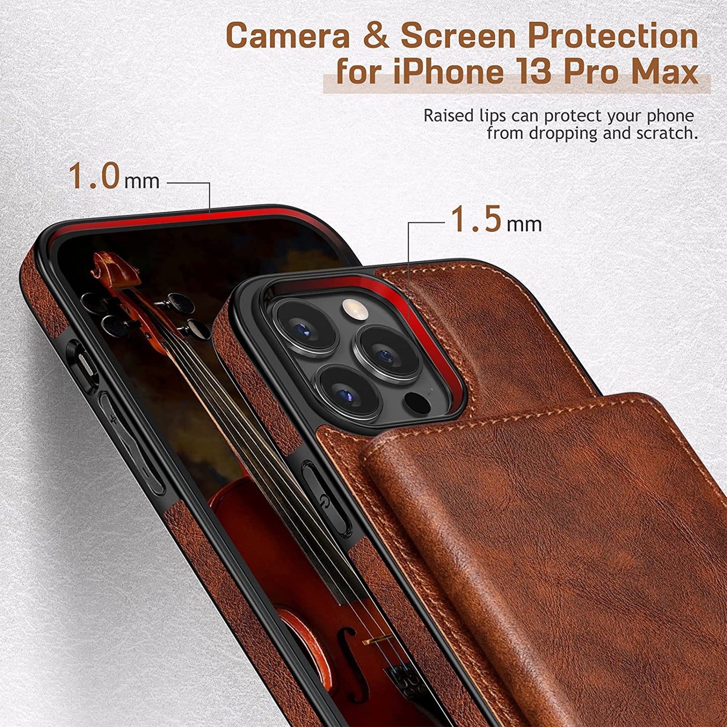 LOHASIC for Iphone 13 Pro Max Wallet Case, Premium Leather Cover Compatible with Mag Safe Charger Magnetic Detachable Wallet 5 Card Holder Kickstand Protective Phone Case for Men 6.7 Inch  LOHASIC   