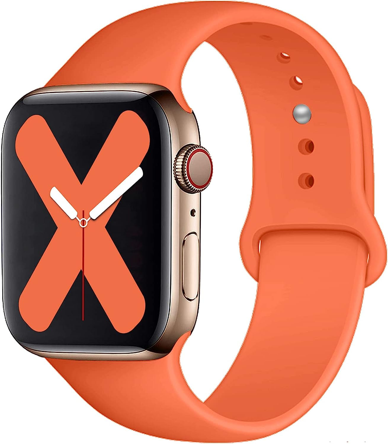 Saucyi Compatible with Apple Watch Band 41Mm 40Mm 38Mm 49Mm 45Mm 44Mm 42Mm,Soft Silicone Sport Band Replacement Strap with Classic Clasp for Iwatch Series 8 7 6 5 4 3 2 1 SE  Saucyi Orange 38mm/40mm/41mm S/M 