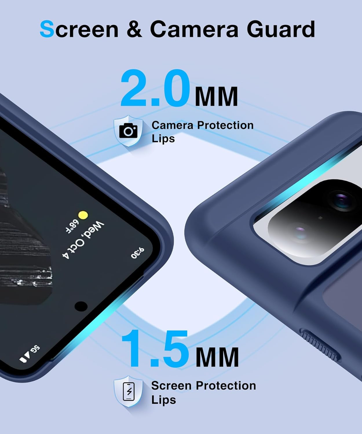 [NO.1 Magnetic] for Google Pixel 8 Case Compatible with Magsafe [Translucent Matte] [Anti-Fingerprint] [Military Shockproof] Slim Hard Case with Soft Silicone Bumper for Pixel 8 Cover 6.2”, Blue  FNDMIL   