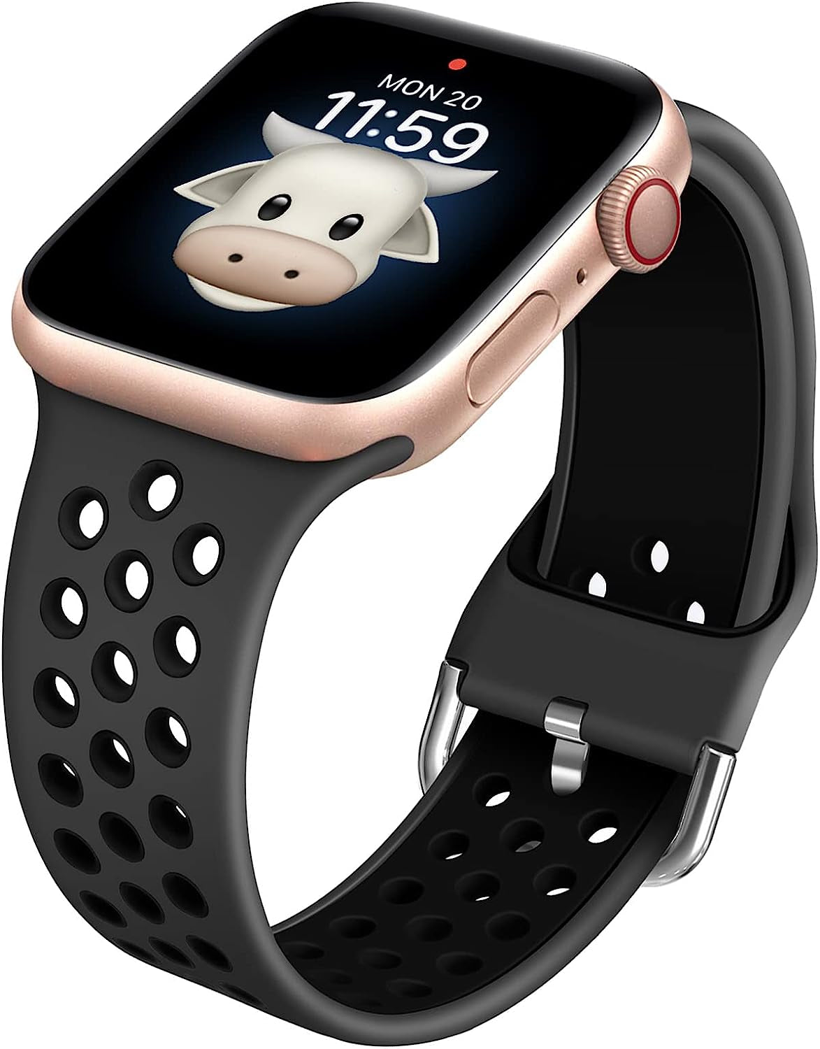 Blackpro for Kids Apple Watch Band, Waterproof Silicone Strap for Boys Girls, Compatible with Apple Watch Series 7/6/5/4/3/2/1/SE 38Mm 40Mm 41Mm & 42Mm 44Mm 45Mm  BlackPro Grey&Black 42/44/45mm 