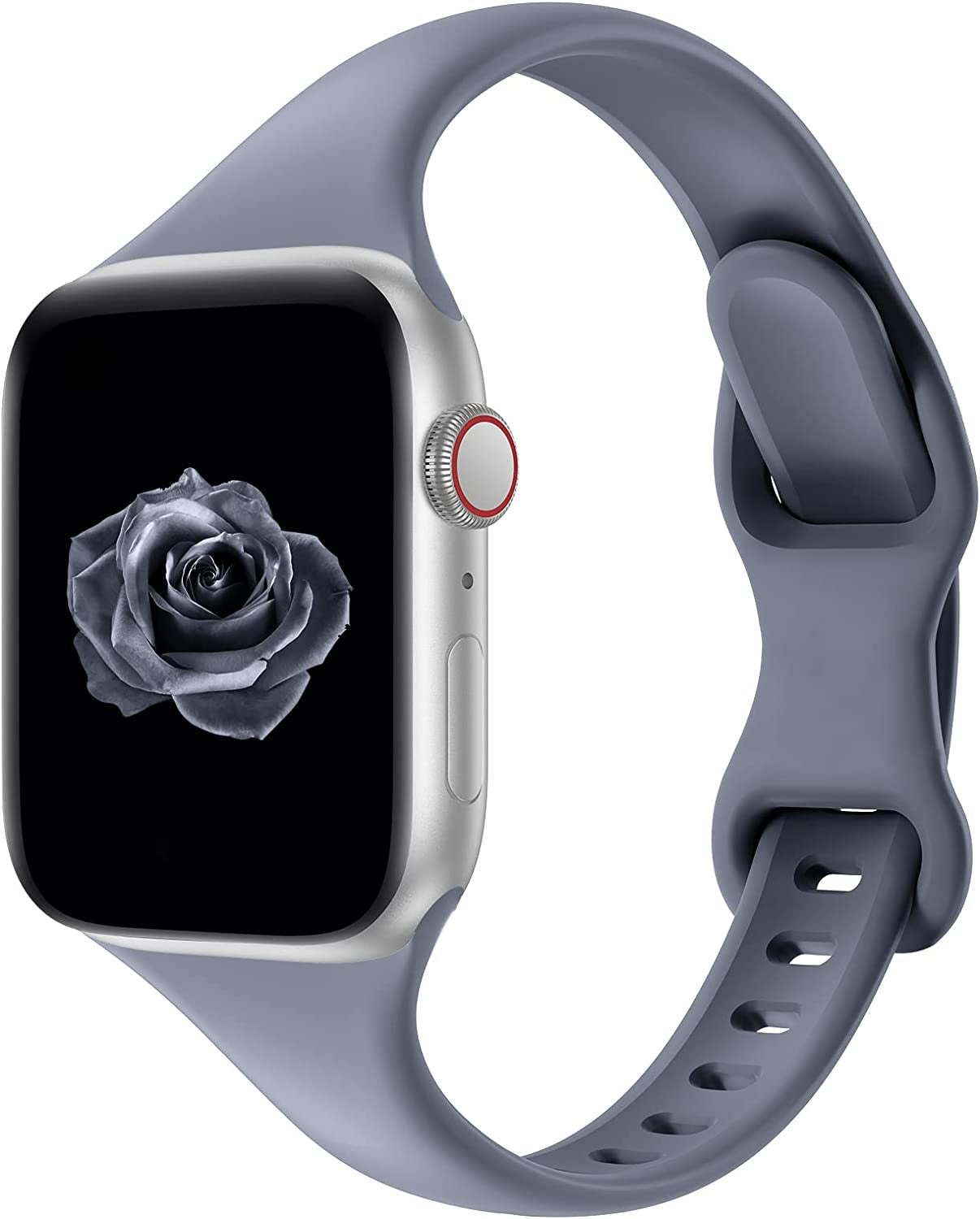 Acrbiutu Bands Compatible with Apple Watch 38Mm 40Mm 41Mm 42Mm 44Mm 45Mm 49Mm, Slim Thin Narrow Replacement Silicone Sport Strap Wristbands for Iwatch Series Ultra 8/7/6/5/4/3/2/1 SE Women Men  Acrbiutu Blue Gray 38/40/41mm 