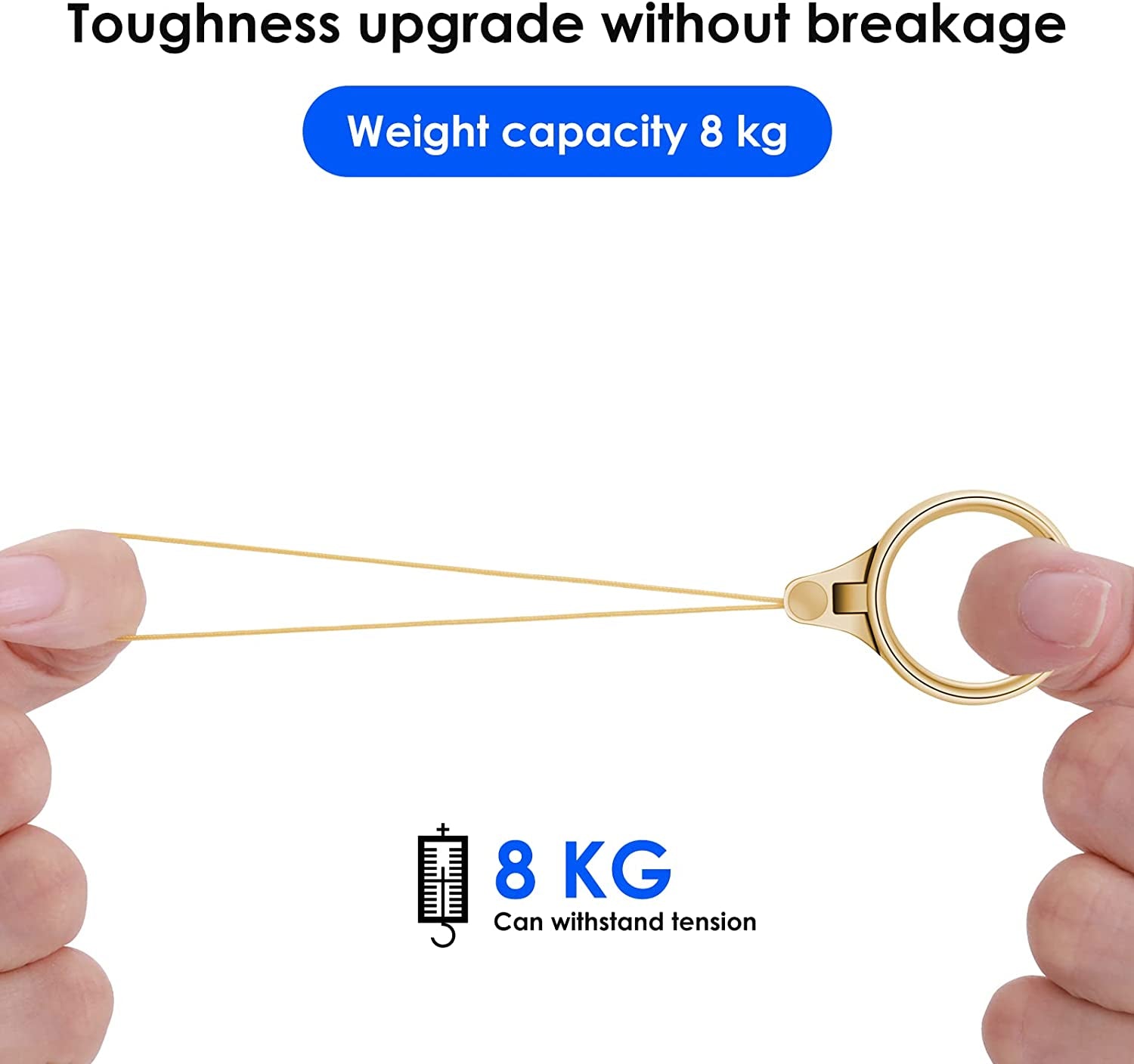 Cobee Cell Phone Ring Straps, 4 Pcs Phone Finger Ring Holders, Phone Grip Holder Phone Loop Charm Phone Ring Kickstand Holder Phone Finger Ring Chain Lanyard(Silver, Gold, Black, Rose Gold)  Cobee   