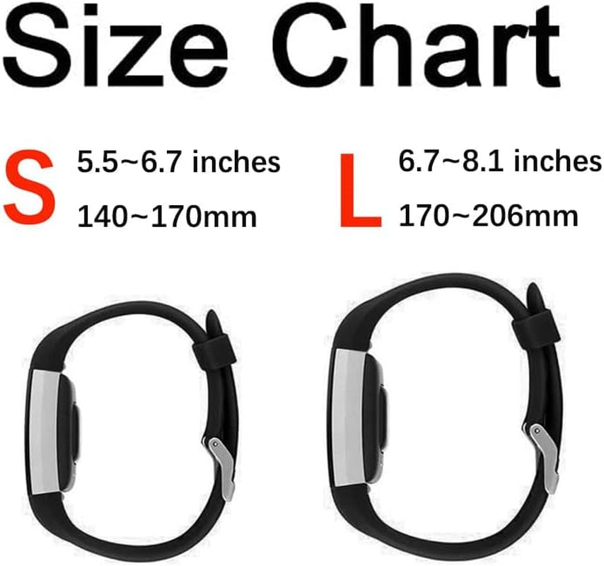 4 Pack Bands for Fitbit Charge 2,Silicone Fitness Sport Wristbands for Women Men Large(Black + Navy Blue + Dark Grey + Slate Blue)  SENGKOB   