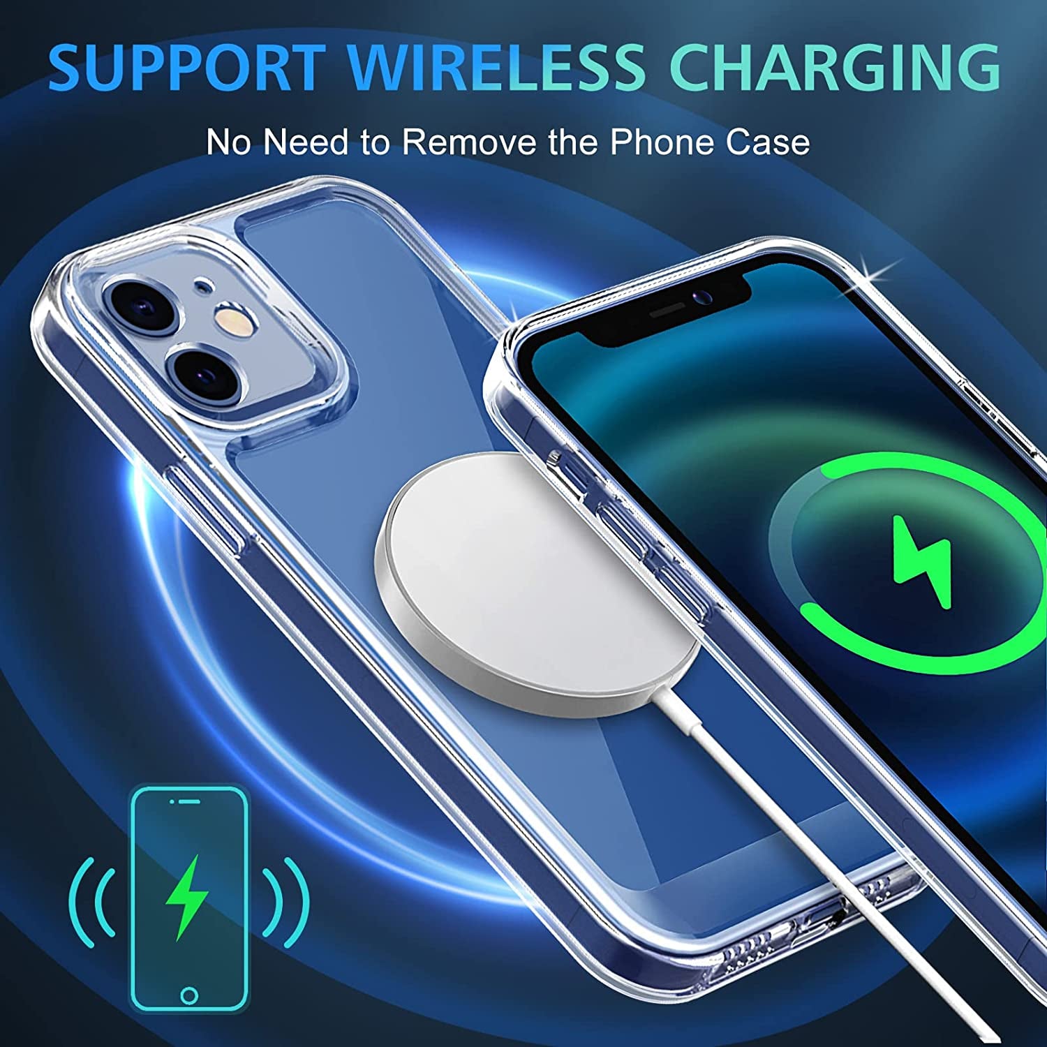 WISMURHI Crystal Clear Case for Iphone 12, [Never Yellow], [Camera Protection], [Magsafe Adaptation], Soft Slim Silicone Phone Cover Case, Shockproof Iphone 12 Case Protective Transparent, 6.1''  WISMURHI   