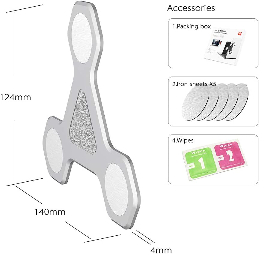 Xcivi Monitor Side Mount Magnetic Bracket Laptop Duo Screen Mount - Mount Your Smartphone to Your Laptop (Sliver)  xcivi   