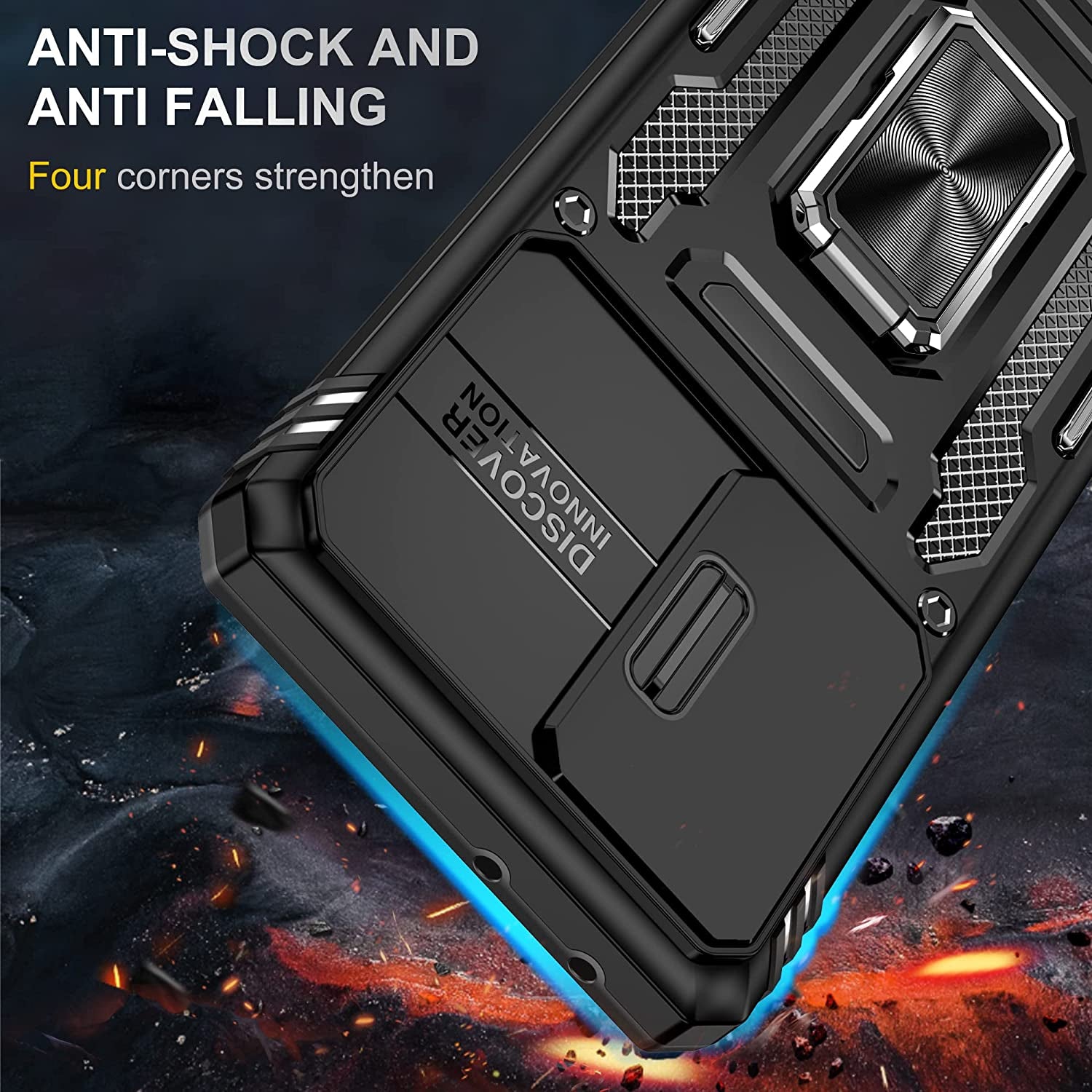 THMEIRA Samsung Galaxy S21 Ultra Case, Armor Phone Case for Samsung S21 Ultra with Screen Protector [Soft 2 Pcs] with Camera Cover, Galaxy S21 Ultra Magnetic Ring Case Anti-Fall Drop Protection, Black  THMEIRA   