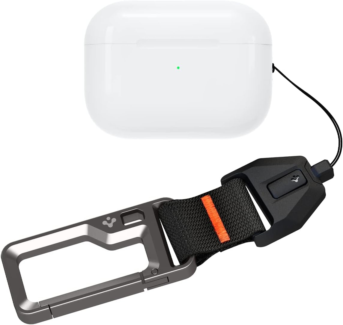 Spigen Lanyard with Carabiner Designed for Airpods Pro 2 (2022) Durable Lanyard Strap with Carabiner [Airpods Pro 2Nd Generation/Universal Lanyard] - Black  Spigen   