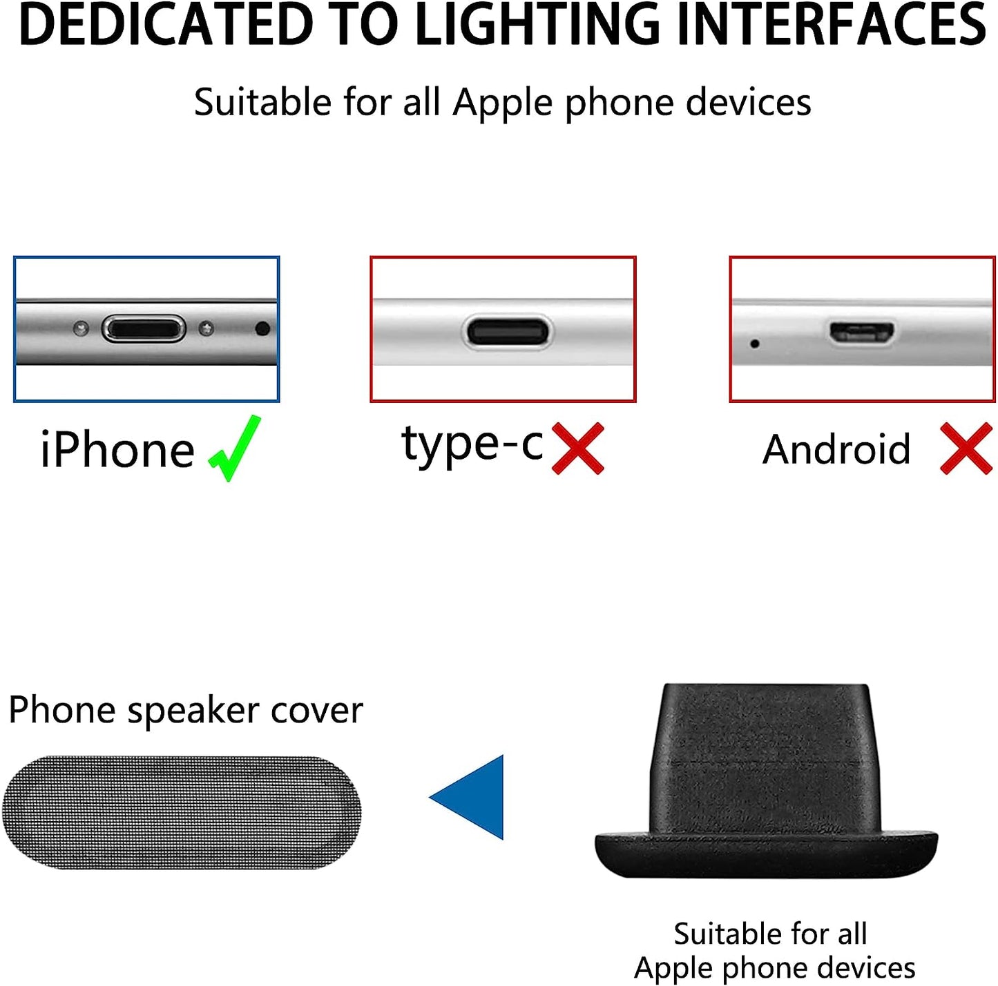 AFARER Iphone Dust Plug, Lightning Port Plug Protector Phone Speaker Dustproof Mesh Stickers, with Cleaner Tools, anti Dust Plugs for Iphone 14/13/12/11 Pro Max Compatible with Iphone and Airpod  AFARER   