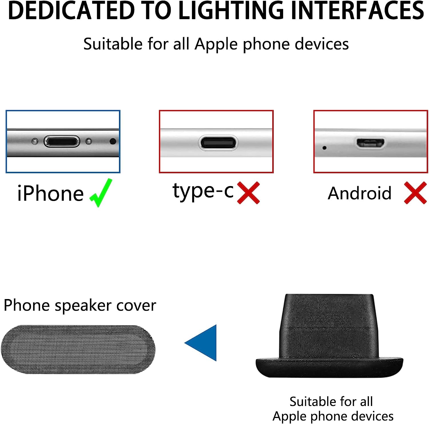 AFARER Iphone Dust Plug, Lightning Port Plug Protector Phone Speaker Dustproof Mesh Stickers, with Cleaner Tools, anti Dust Plugs for Iphone 14/13/12/11 Pro Max Compatible with Iphone and Airpod  AFARER   