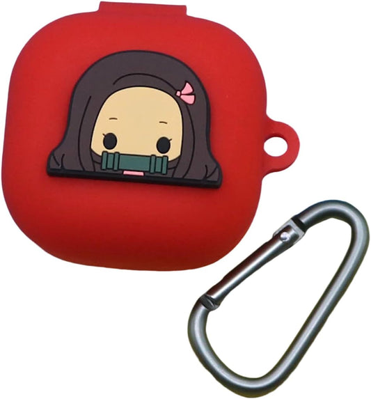 Anime Silicone Earbuds Case Cartoon Headphones Cover Fit Designed for Galaxy Buds2 Pro (2022) /Buds 2 (2021) /Samsung Galaxy Buds Live (2020) /Buds Pro (2021) (Red)  SKPY   