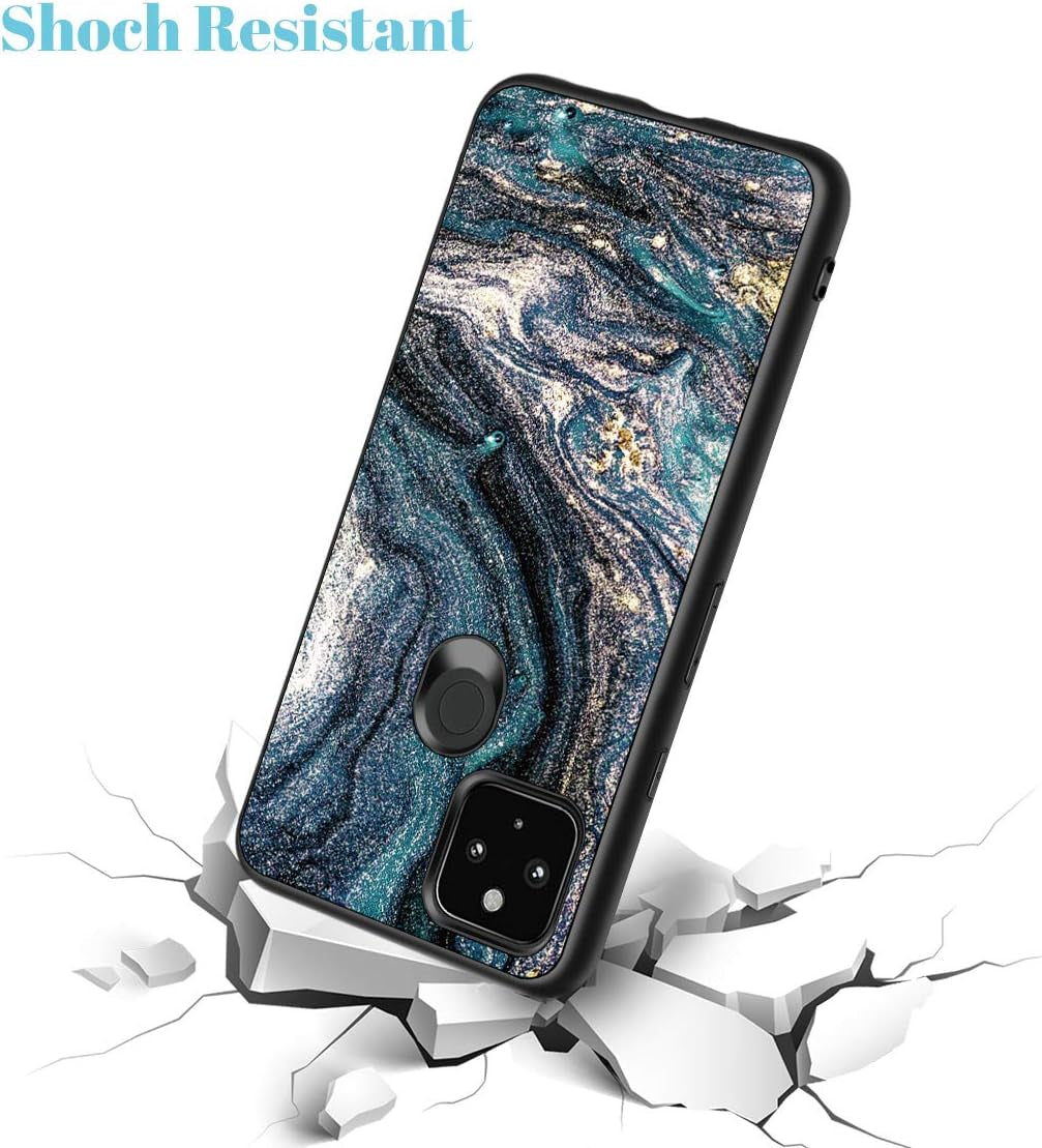 Pixel 4A 5G Case,Google Pixel 4A 5G Case,Casewind Marble Design Cute Thin Slim Fit Hard PC TPU Rugged Bumper Shockproof Hybrid Anti-Srcatch Protective Phone Case for Google Pixel 4A 5G,6.2",Navy Blue  Casewind   