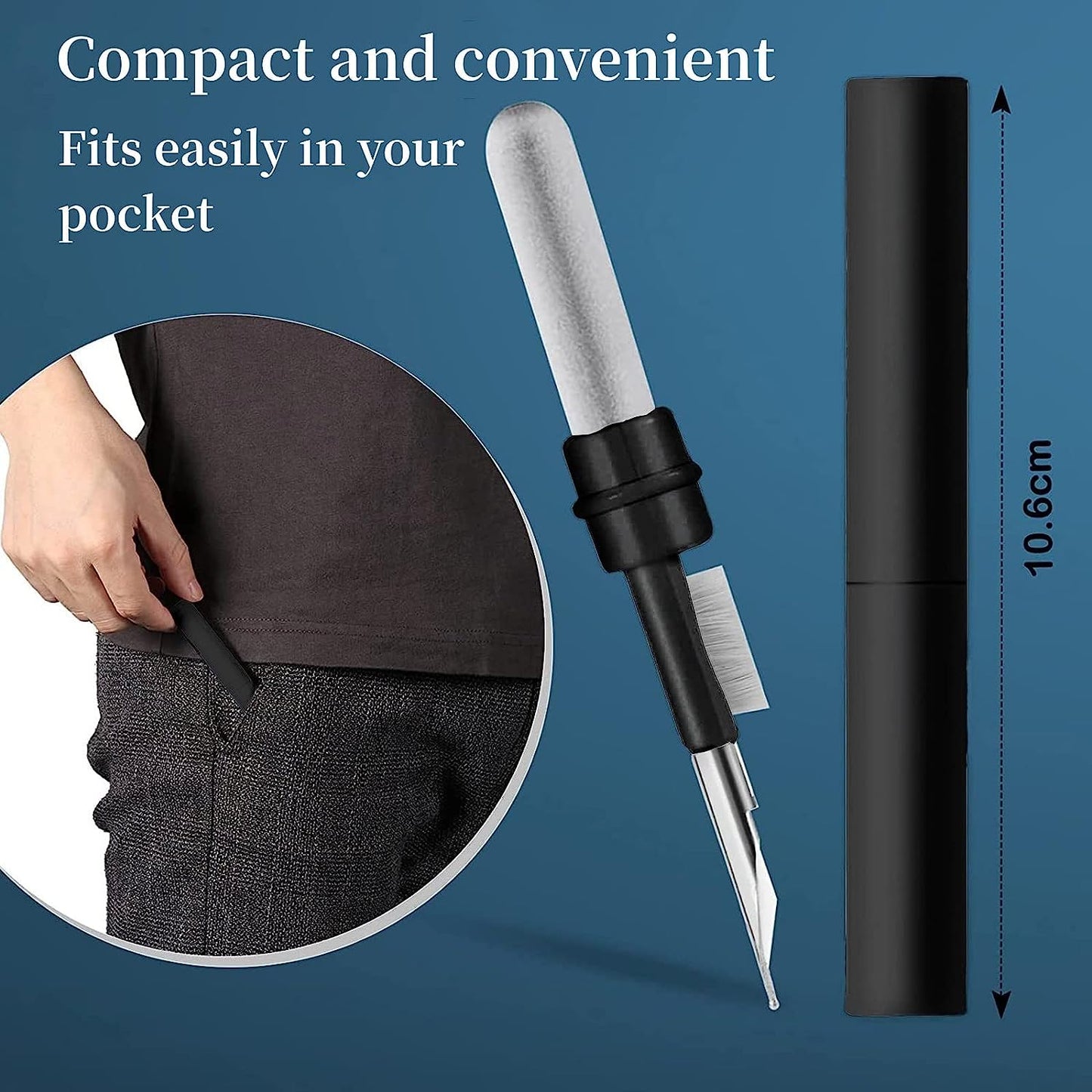 3 in 1 Electronic Cleaner Kit - YIUYIUPI Airpods Cleaning Kit, Easy to Carry, Earbud Cleaning Kit with Soft Brush, Cleaning Pen for Airpods Pro1 2 3/Earbuds/Watch/Laptop/Phone/Cameras (3 in 1 Black)  YIUYIUPI   