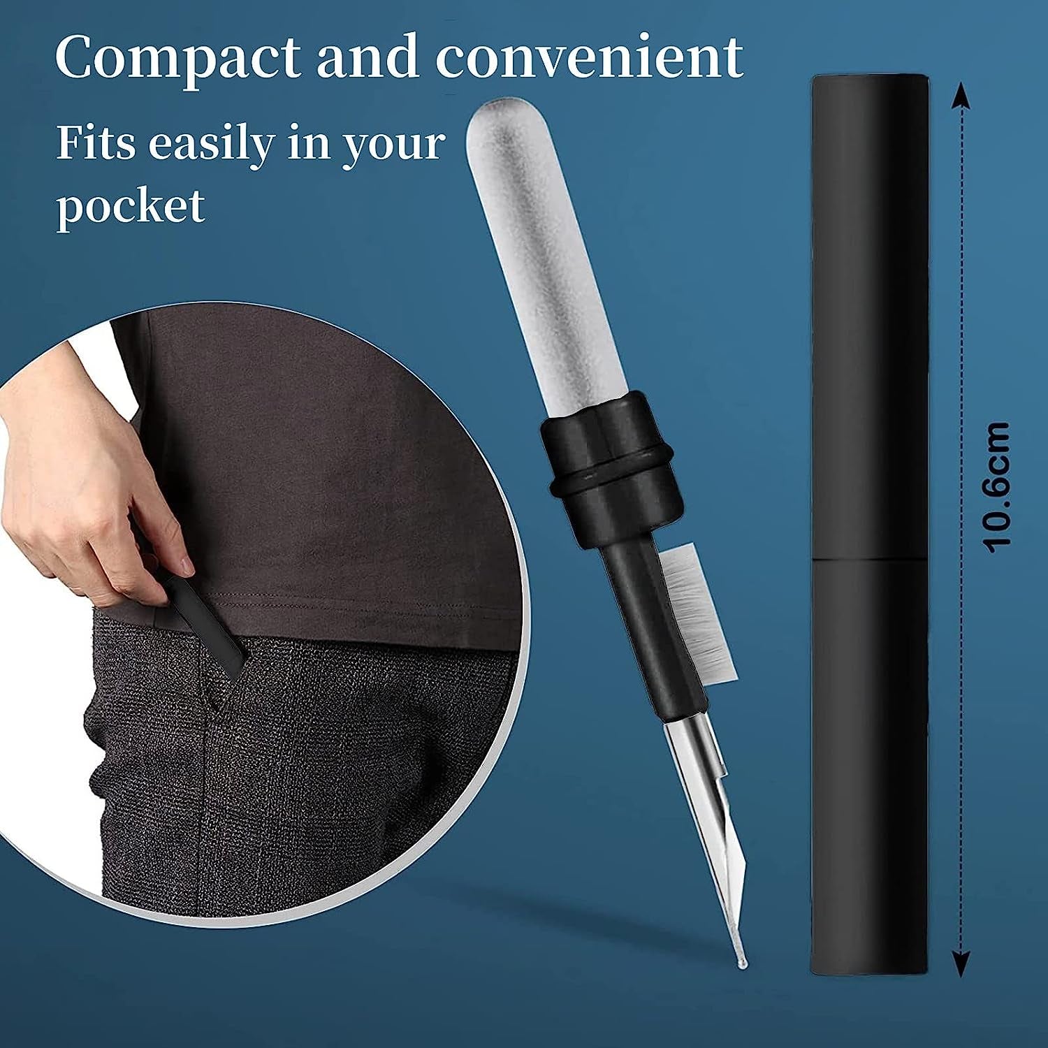 3 in 1 Electronic Cleaner Kit - YIUYIUPI Airpods Cleaning Kit, Easy to Carry, Earbud Cleaning Kit with Soft Brush, Cleaning Pen for Airpods Pro1 2 3/Earbuds/Watch/Laptop/Phone/Cameras (3 in 1 Black)  YIUYIUPI   