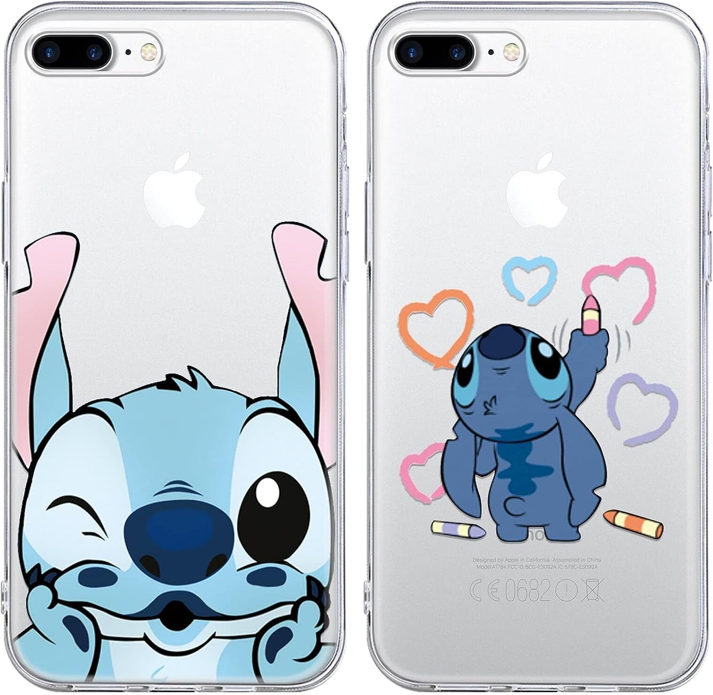 [2 Pack] Cute Case for Apple Iphone 13 Mini Case, Cartoon Kawaii Character Aesthetic Cool Phone Cases Girly for Girls Boys Kids Women Men Clear Soft TPU Protective Cover Funda for Iphone 13 Mini 5.4"  QSN US 01 For Iphone 7 Plus/8 Plus 