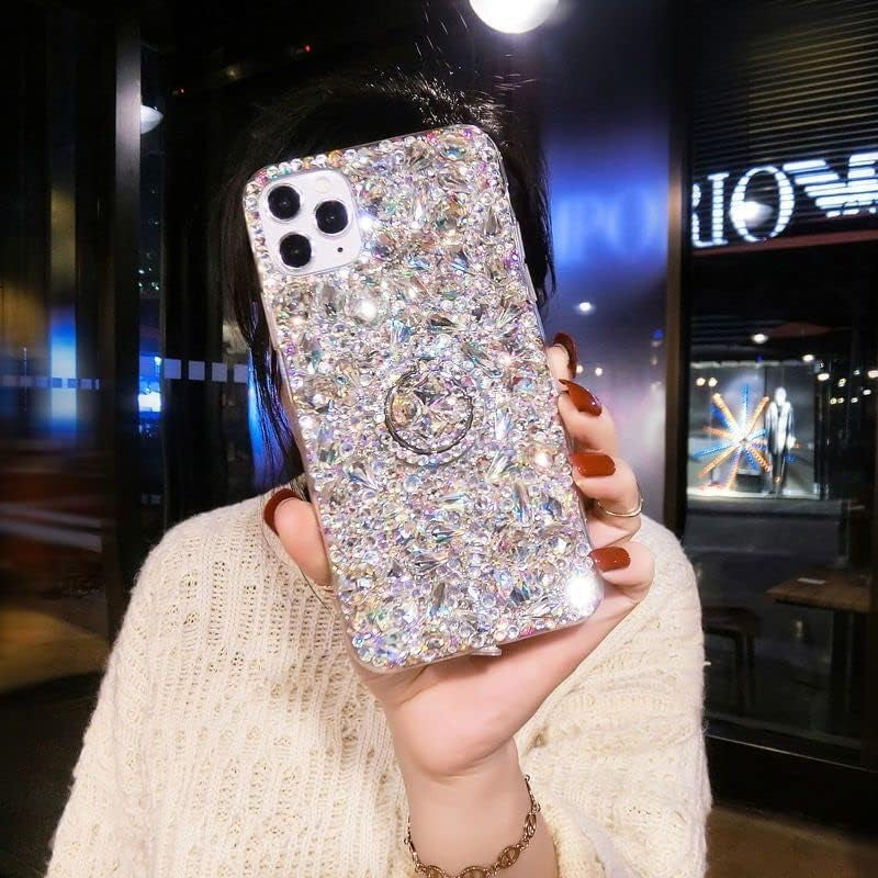 Redecarie for Samsung Galaxy A53 5G Crystal Rhinestone Case,Luxury Bling Glitter Diamond with Ring Holder Kickstand Shiny Gemstone Women Girls Kids Sparkle Protective Phone Case Cover  redecarie   