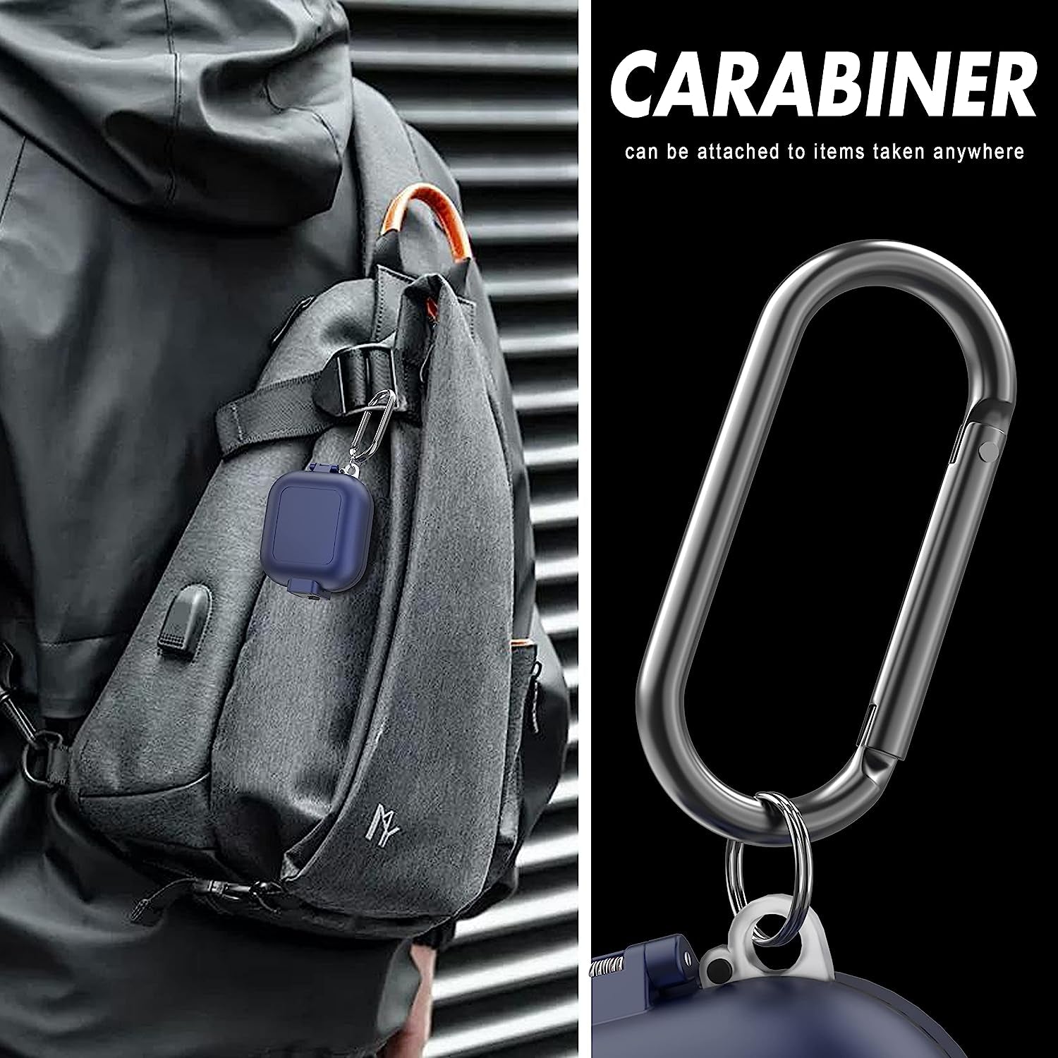 (With Secure Lock) IPX68 Waterproof Case for Samsung Galaxy Buds2 Pro Case (2022)/ Galaxy Buds Pro Case(2021)/ Galaxy Buds 2 Case (2021)/ Galaxy Buds Live Case (2020) Hard PC Protective Case (Blue)  Galafoki   