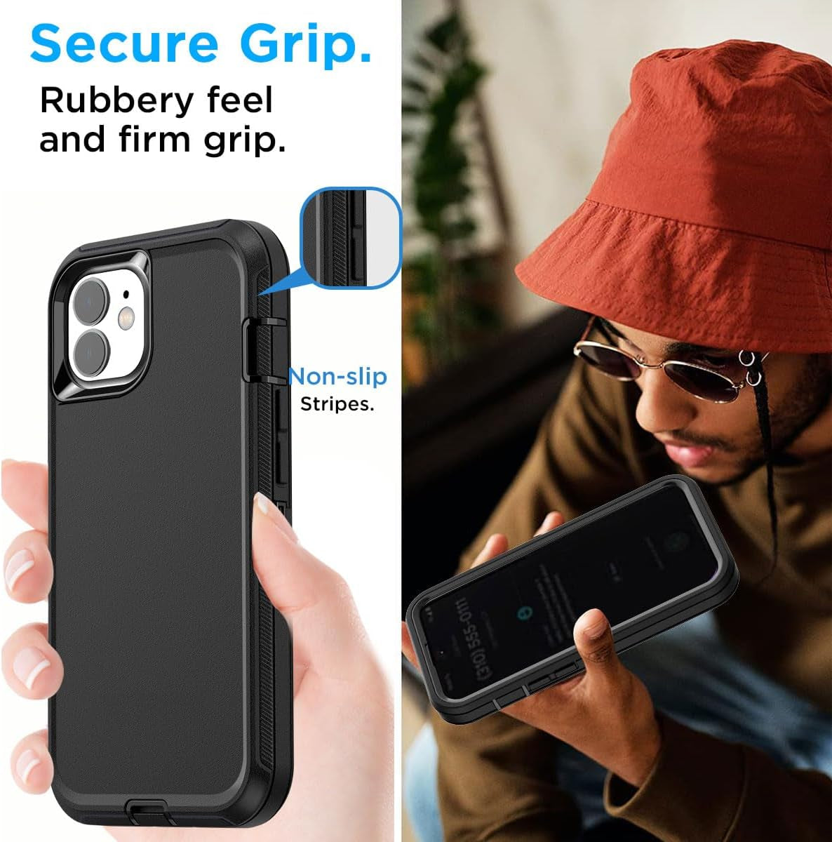 Aicase for Iphone 11 Case with Belt-Clip Holster, Heavy Duty Drop Protection Rugged Shockproof/Drop/Dust Proof 3-Layer Protective Durable Indestructible Phone Cover for Iphone 11, Black  AICase   