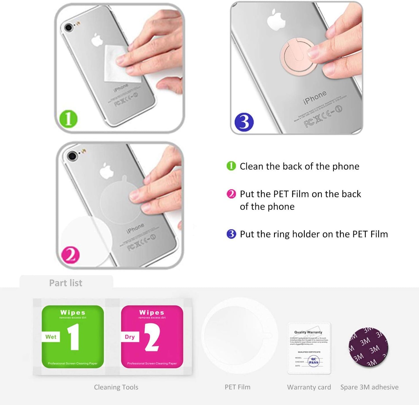 ICHECKEY Cell Phone Ring Holder Stand, 2 Pack 360° Rotation Universal Finger Ring Kickstand with Metal Phone Ring Grip for Magnetic Car Mount Compatible with All Smartphone, Ipad, Tablet, Rose Gold  ICHECKEY   