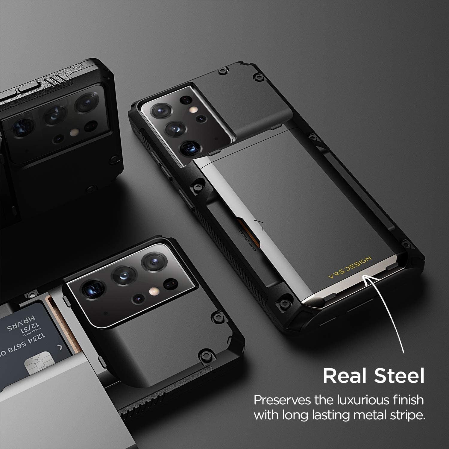 VRS DESIGN Damda Glide Pro Phone Case Compatible with Galaxy S21 Ultra 6.8 Inch (2021) Black  VRS Design   