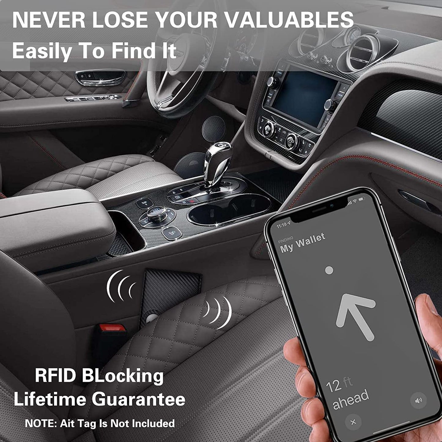 GIPUSSON Slim Leather Wallet for Men Airtag Hidden,Large Bifold Mens Wallet RFID Blocking with ID Windows,Credit Card Holder for Men Wallet  GIPUSSON   