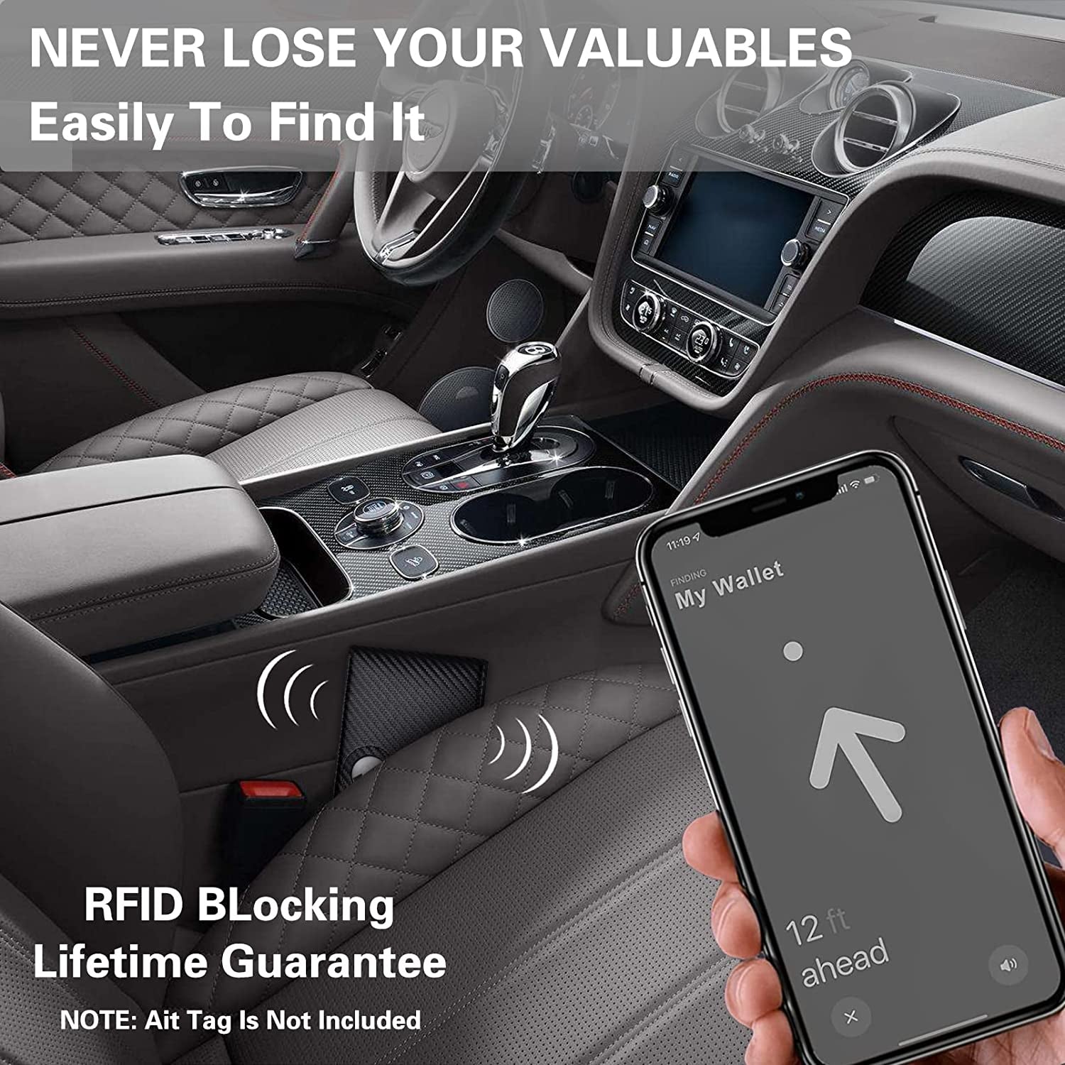 GIPUSSON Slim Leather Wallet for Men Airtag Hidden,Large Bifold Mens Wallet RFID Blocking with ID Windows,Credit Card Holder for Men Wallet  GIPUSSON   