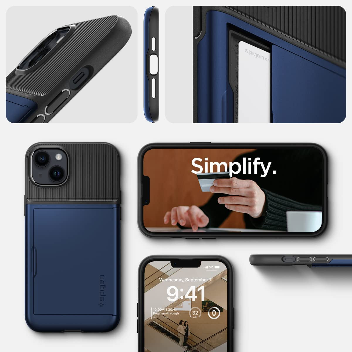 Spigen Slim Armor CS Designed for Iphone 14 Case (2022) - Navy Blue  Spigen   