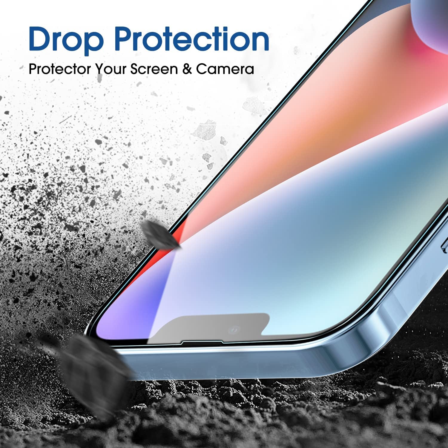 Amfilm Onetouch Compatible with Iphone 14 6.1"/Iphone 13/Iphone 13 Pro 6.1" Screen Protector Tempered Glass Edge to Edge Full Coverage with Easy Installation Kit  TechMatte   