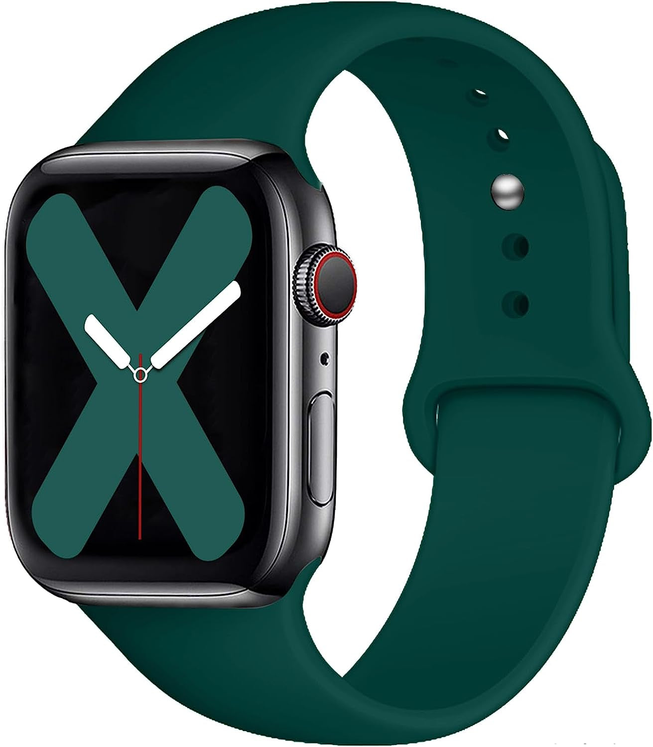 Saucyi Compatible with Apple Watch Band 41Mm 40Mm 38Mm 49Mm 45Mm 44Mm 42Mm,Soft Silicone Sport Band Replacement Strap with Classic Clasp for Iwatch Series 8 7 6 5 4 3 2 1 SE  Saucyi Blackish Green 38mm/40mm/41mm S/M 