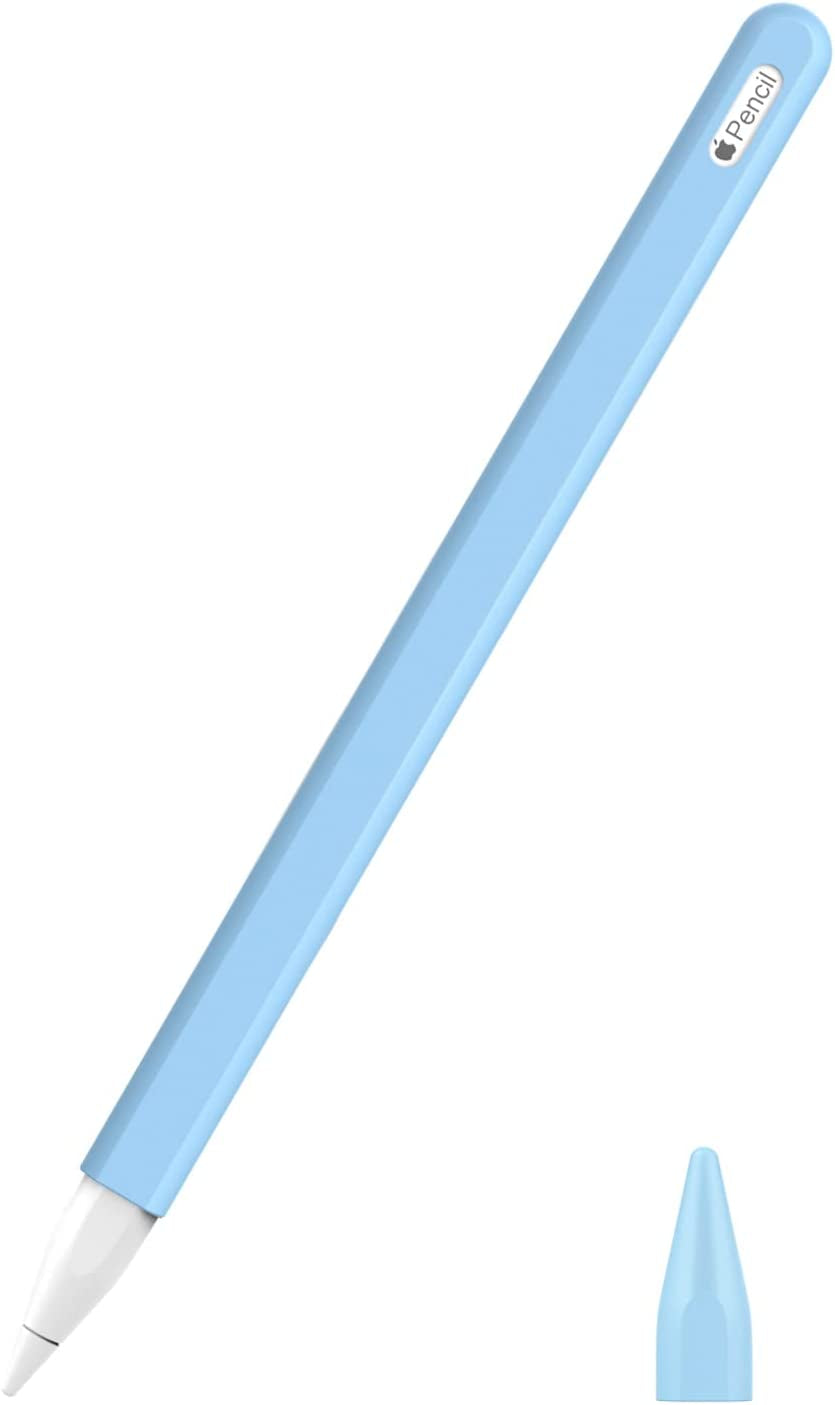 Moko Pencil Case for Apple Pencil 2Nd Gen, [2 Pieces] Silicone Pencil Holder Sleeve and Nib Cover Fit Ipad Mini 6 2021/ Ipad Air 5/4 Gen 2022/2020/ Ipad Pro 11/Pro 12.9 2022/2021/2020 - Soft Pink  MoKo Sky Blue  