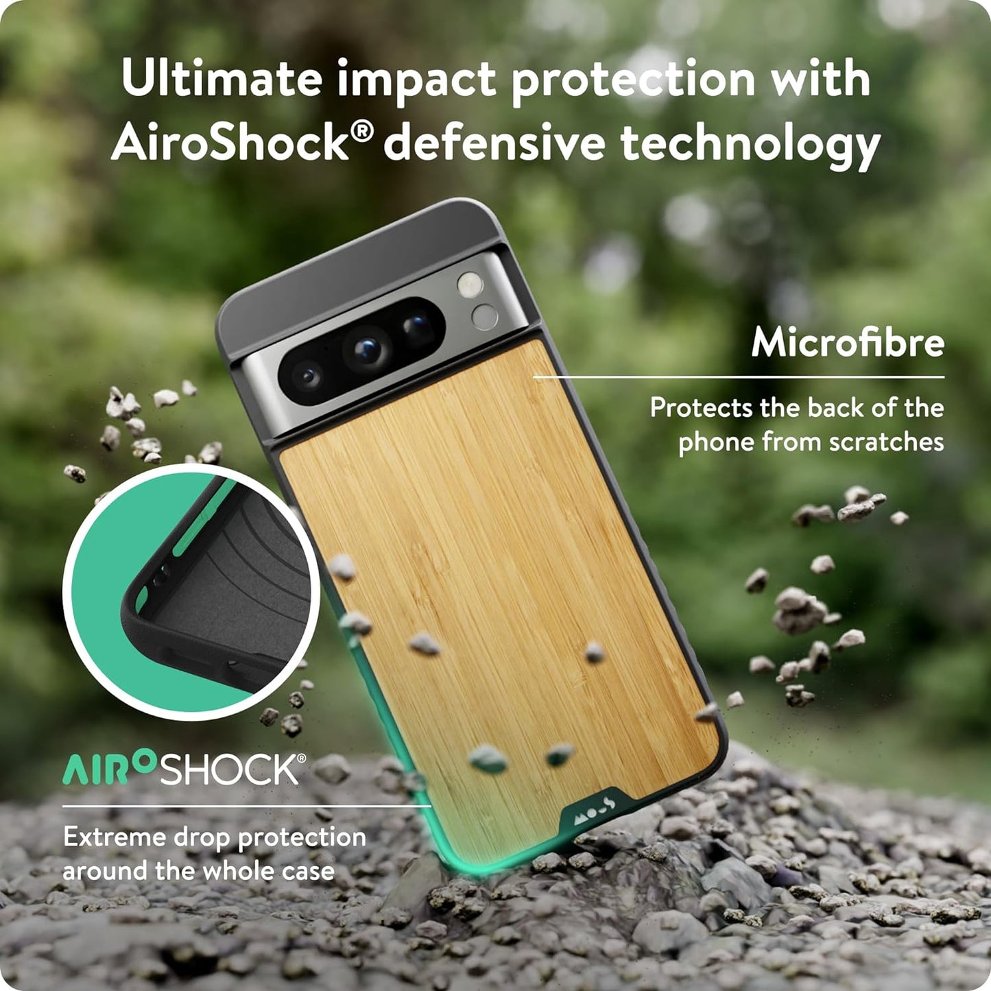 Mous for Google Pixel 8 Pro Case Magsafe Compatible - Limitless 5.0 - Bamboo - Protective Pixel 8 Pro Case - Shockproof Phone Cover  Mous   