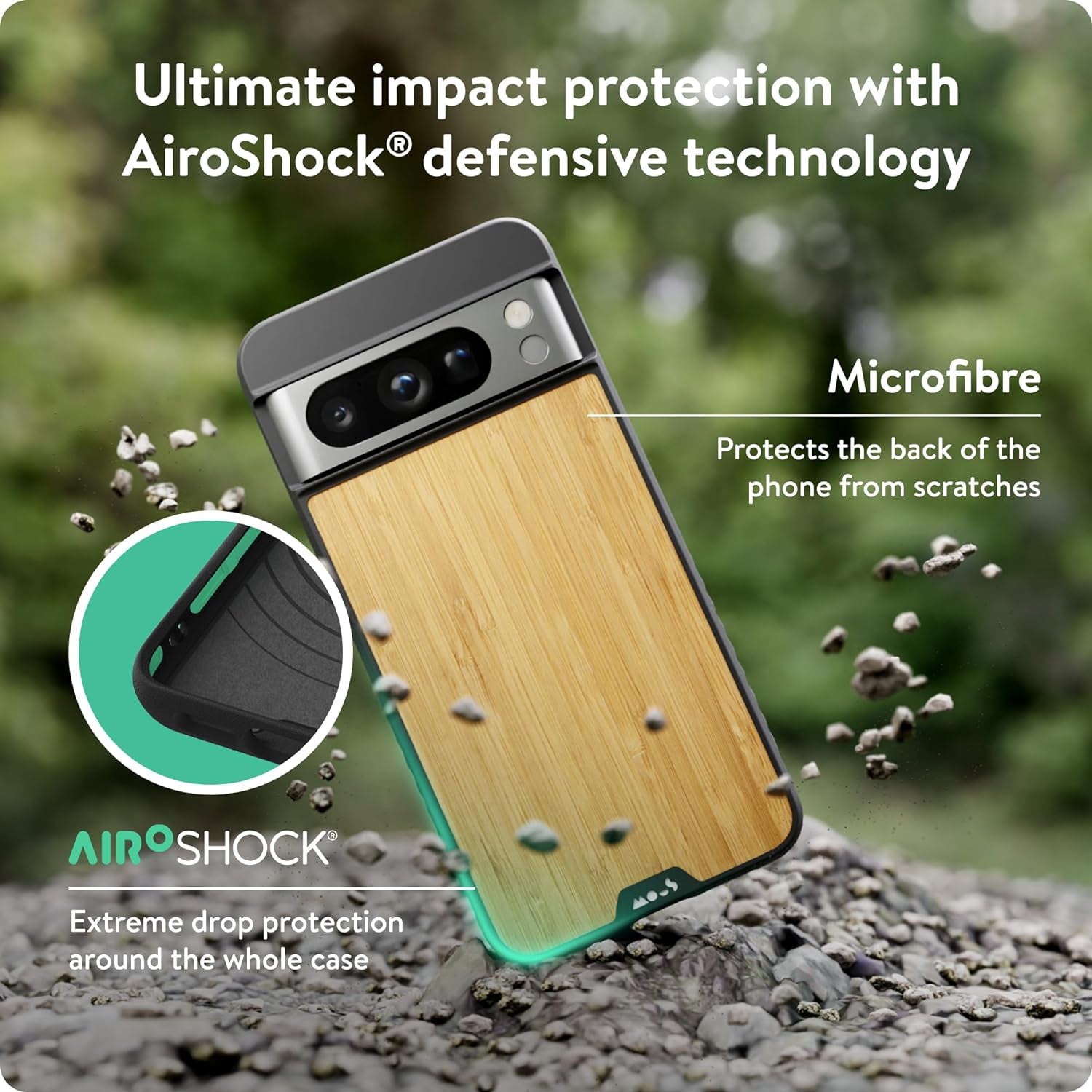 Mous for Google Pixel 8 Pro Case Magsafe Compatible - Limitless 5.0 - Bamboo - Protective Pixel 8 Pro Case - Shockproof Phone Cover  Mous   