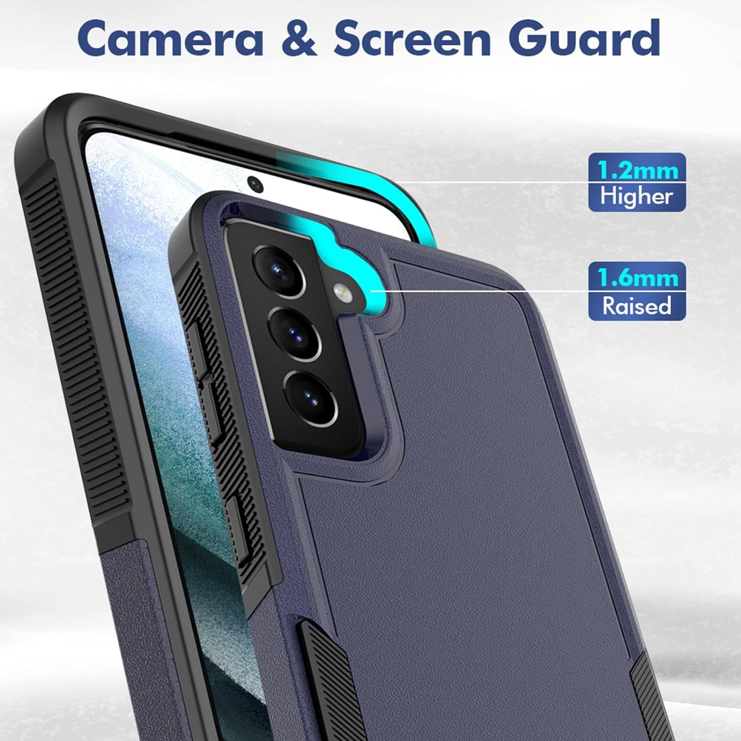 For Samsung Galaxy S21 plus Case: Dual Layer Protective Heavy Duty Cell Phone Cover Shockproof Rugged with Screen Protector - Military Protection Bumper Tough - Samsung Galaxy S21+ plus 5G, Blue  Jinxian Co., Ltd.   