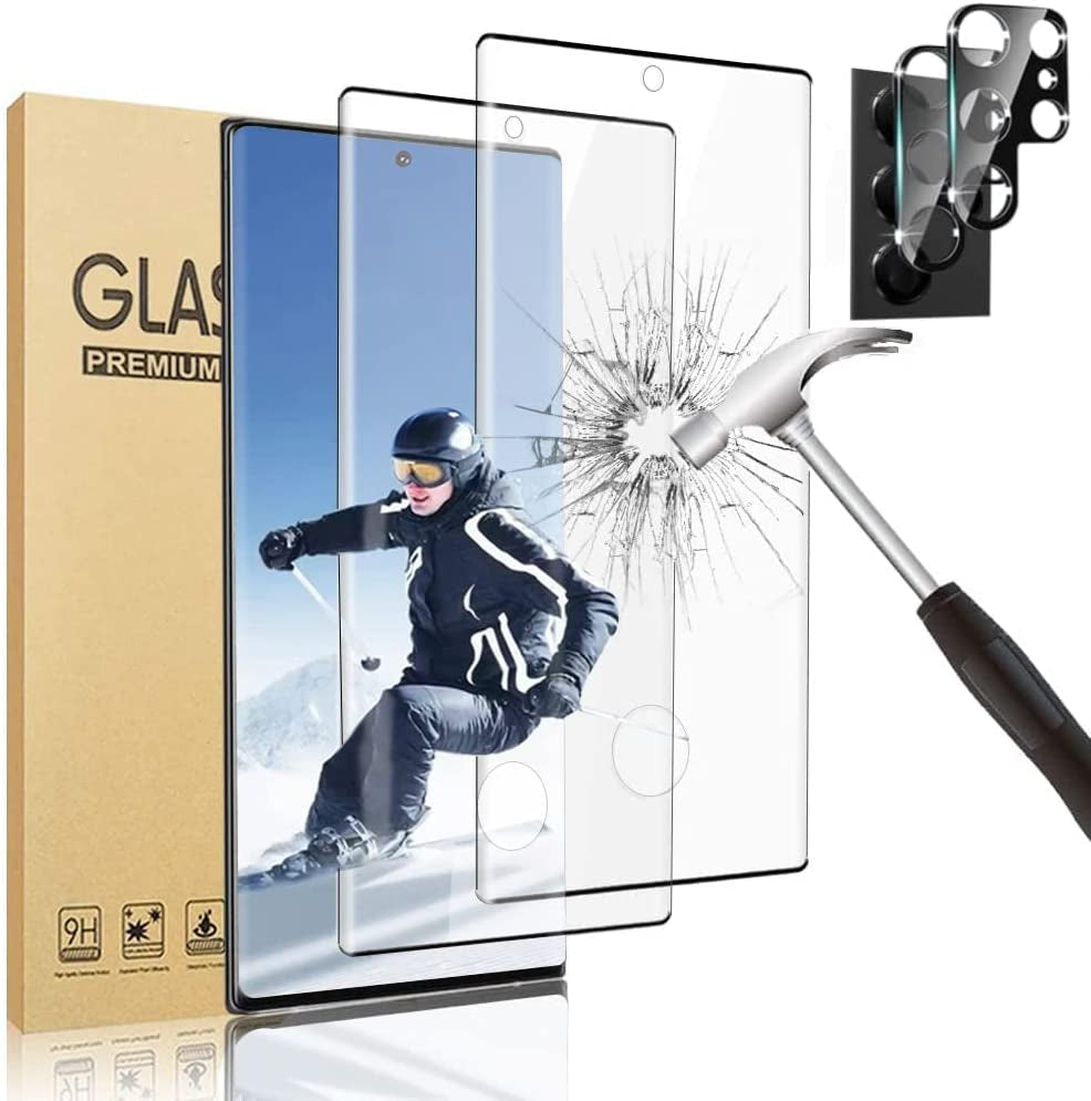 [2+2 Pack] Galaxy S20 Ultra Screen Protector and Camera Lens Protector,Fingerprint Unlock,3D Full Coverage,For Samsung Galaxy S20 Ultra (6.9 Inch) 9H Hardness Tempered Glass Screen Protector  OuYteu for Samsung Galaxy S23 Ultra 6.8 Inch  