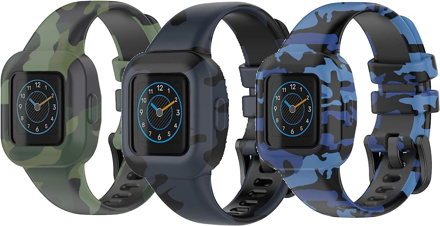 Bands Compatible with Garmin Vivofit Jr.3 Bands Accessories Replacement Band Camouflage Floral Leopard Pattern Starp for Kids Boys Girls with Metal Secure Clasp for Vivofit Jr.3  Chofit Camouflage  