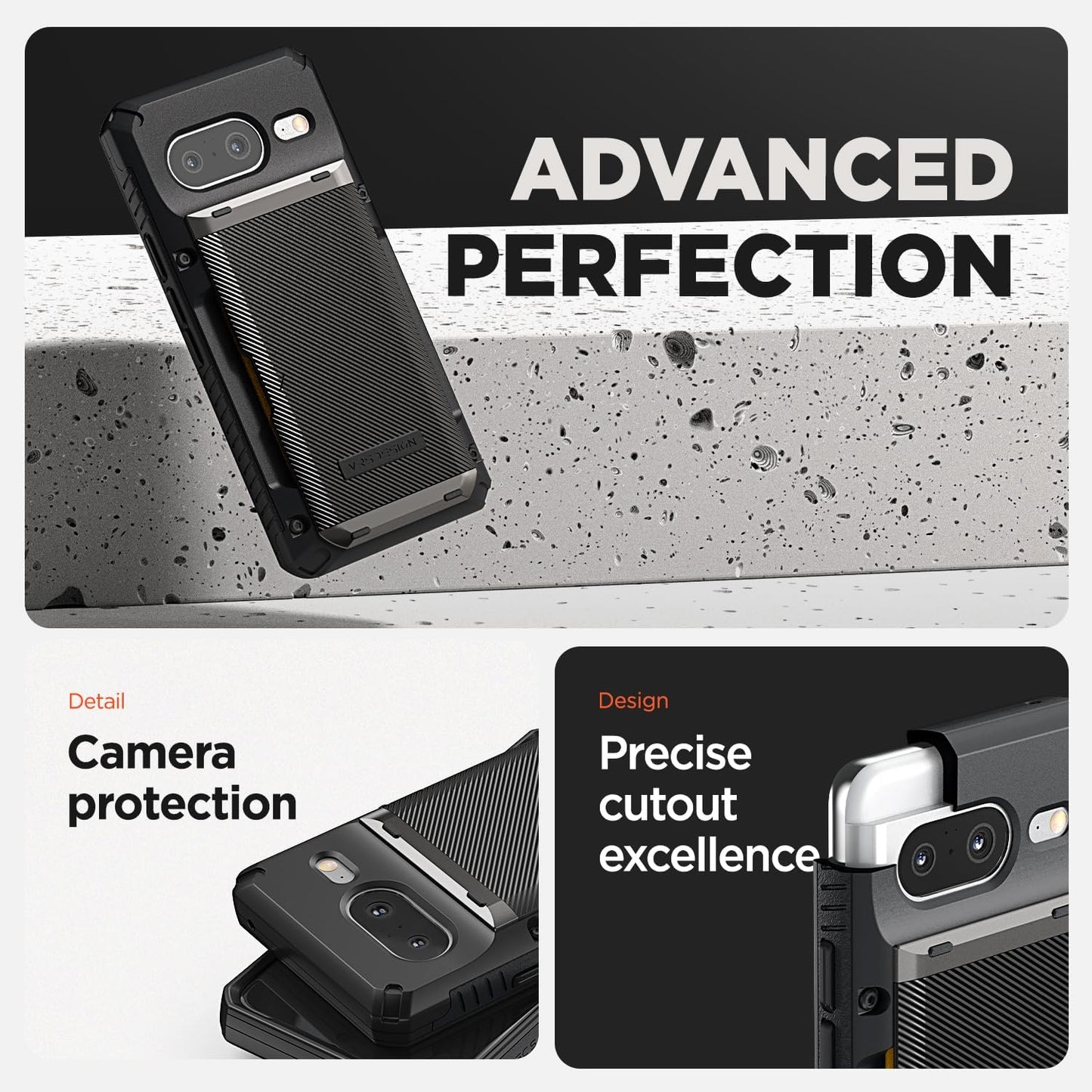 VRS DESIGN Damda Glide Pro Wallet Phone Case for Pixel 8, Sturdy Semi Auto Card Holder Wallet [4 Cards] Case Compatible for Pixel 8 Case (2023) Matte Black  VRS DESIGN   