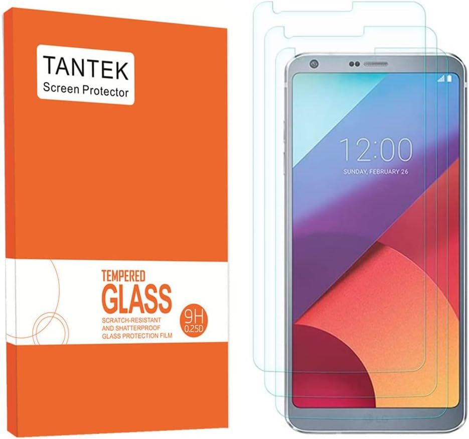 TANTEK [3-Pack Screen Protector for LG G6 (2017 Release, 5.7" Display),Tempered Glass Film,Ultra Clear,Anti Scratch,Bubble Free,Case Friendly  TANTEK   