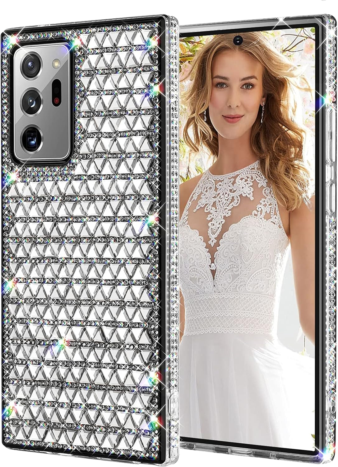 KANGHAR Galaxy Note 20 Ultra Case Bling,Glitter Samsung Note 20 Ultra Case Girly Girls Women Bling Rhinestone Sparkle Protective Cover Phone Case for Samsung Galaxy Note 20 Ultra-Sliver  KANGHAR   