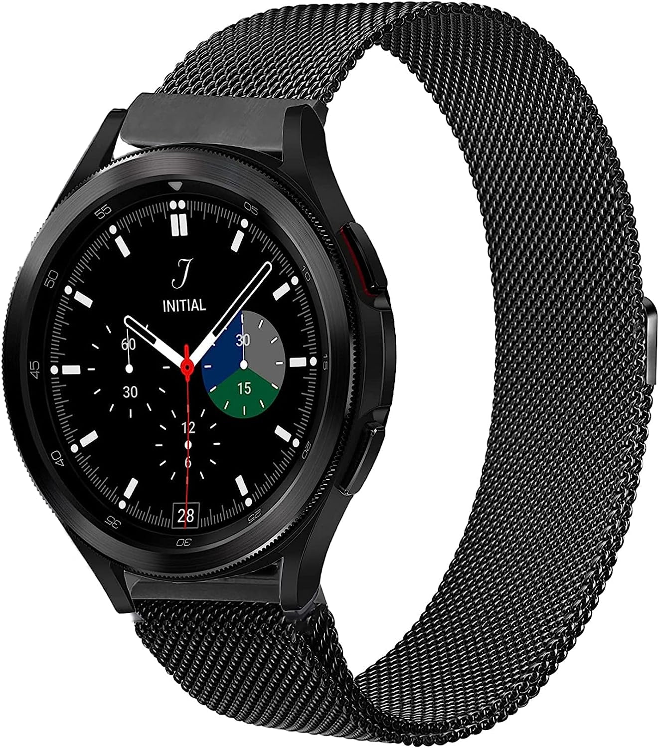 Liwerlly Bands for Galaxy Watch 5/4 Band 40Mm 44Mm/Watch 5 Pro Band, 20Mm Stainless Steel Mesh Replacement Strap Women Men for Samsung Watch 5/5 Pro/ 4 Classic 42Mm/Active 2/3 41Mm  LiWerlly Black  