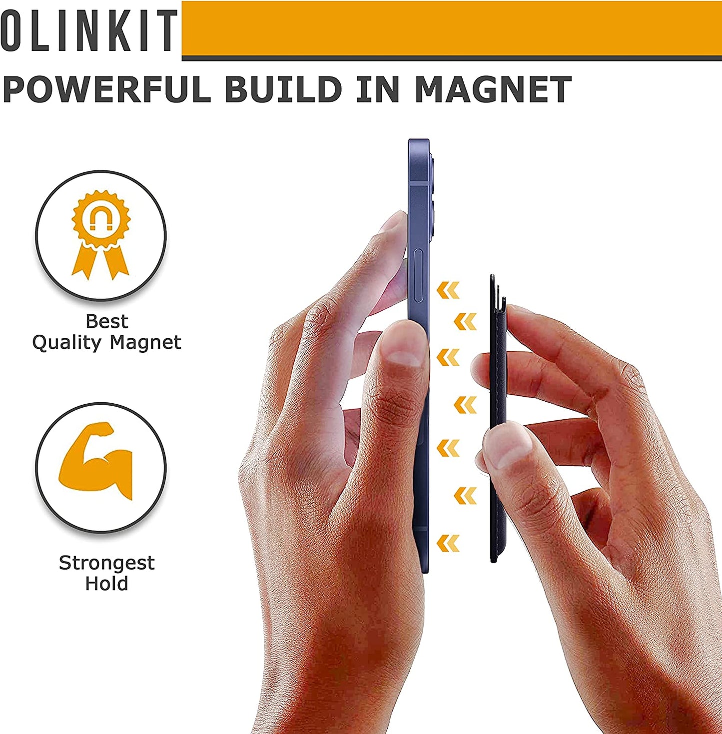 OLINKIT Iphone Magsafe Wallet - Magnetic Card Holder for Back of Phone - Mag Safe Wallet for Iphone 12 Mini Max Pro - Magnetic Wallet Iphone 12 - Magsafe Card Holder Black for Iphone Wallet  OLINKIT   